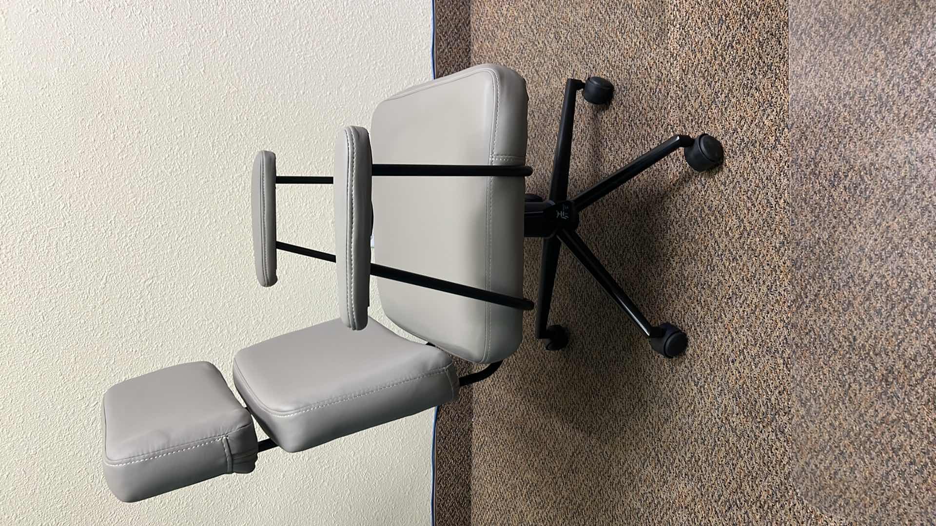 Photo 1 of GREY FAUX LEATHER SWIVEL OFFICE CHAIR