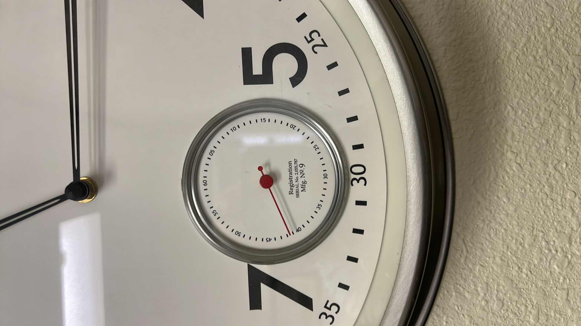 Photo 1 of 16" ROUND STERLING & NOBLE SILVER METAL WALL CLOCK