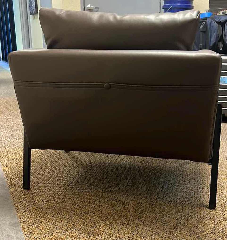 Photo 1 of BROWN FAUX LEATHER ARM CHAIR