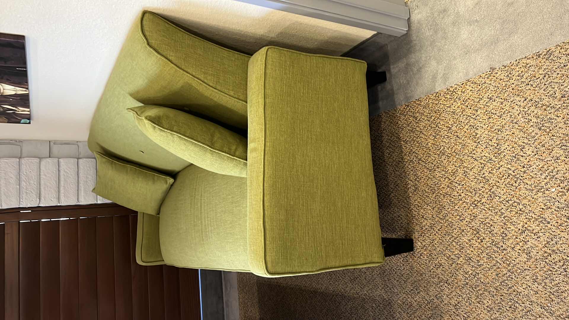 Photo 1 of MID CENTURY MODERN GREEN SOFA W 2 DECORATIVE PILLOWS 68" x 31" H35"