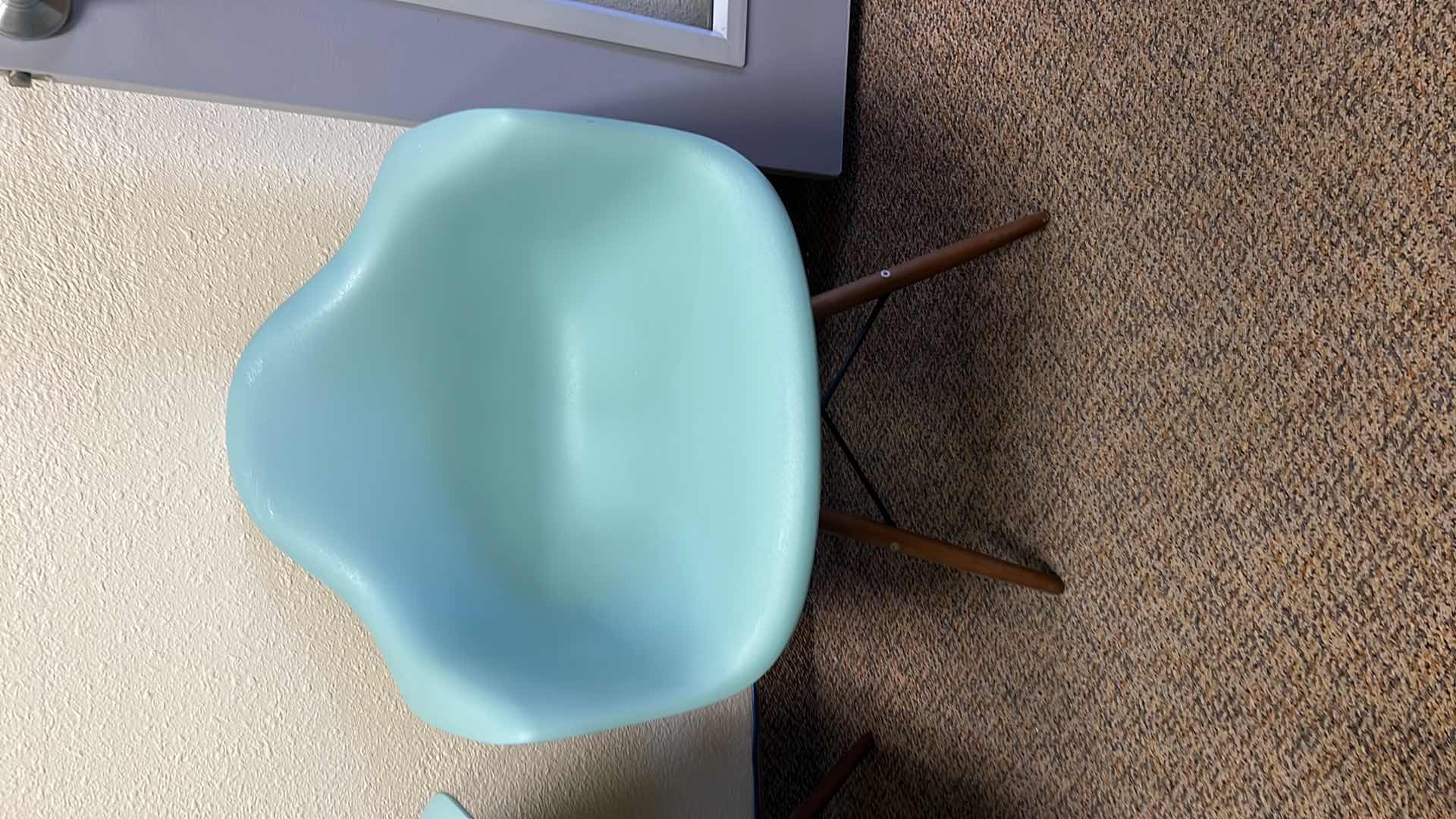 Photo 1 of 2-PLASTIC W WOOD BASE BUCKET CHAIRS