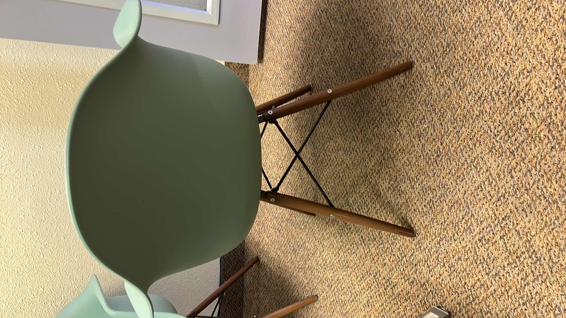 Photo 1 of 2-PLASTIC W WOOD BASE BUCKET CHAIRS