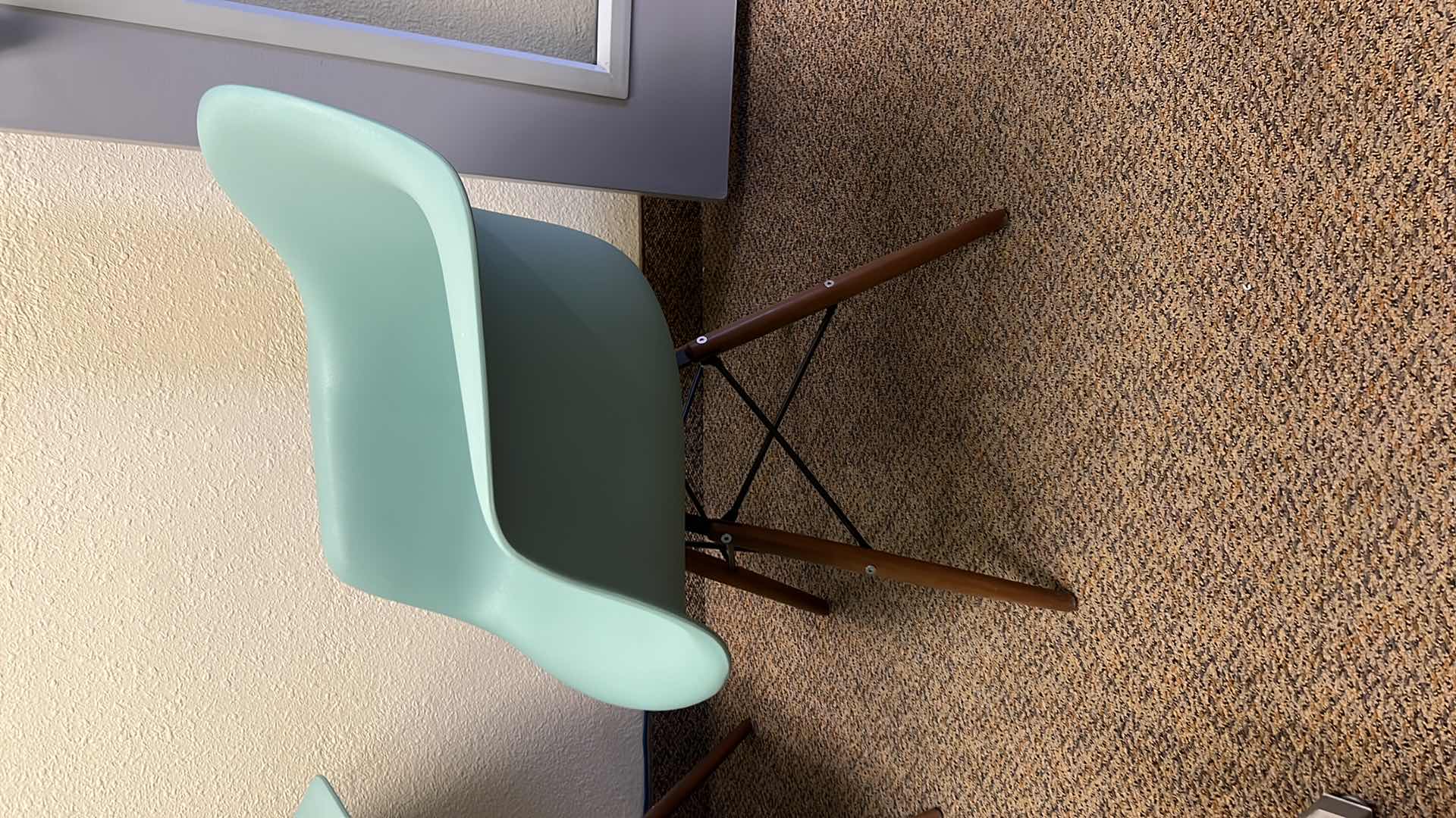 Photo 1 of 2-PLASTIC W WOOD BASE BUCKET CHAIRS