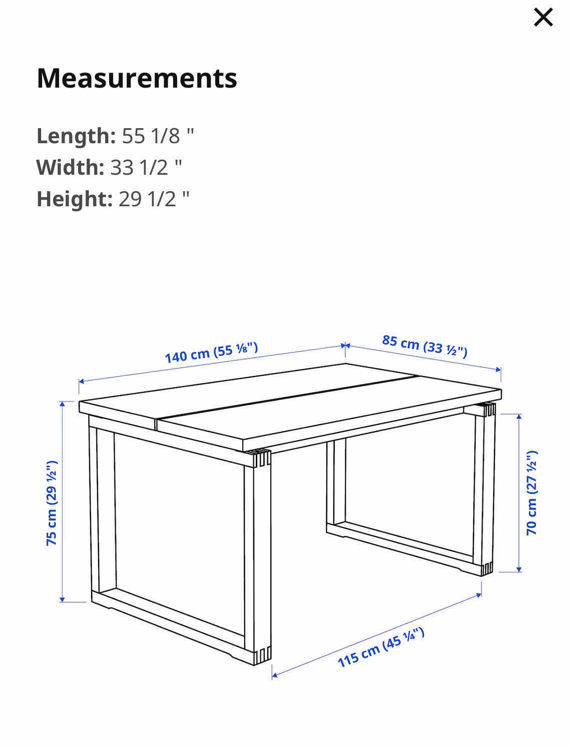 Photo 1 of IKEA MARBYLANGA WOOD OAK VENEER STAINED TABLE. MSR799   55” x 33 H29.5”
