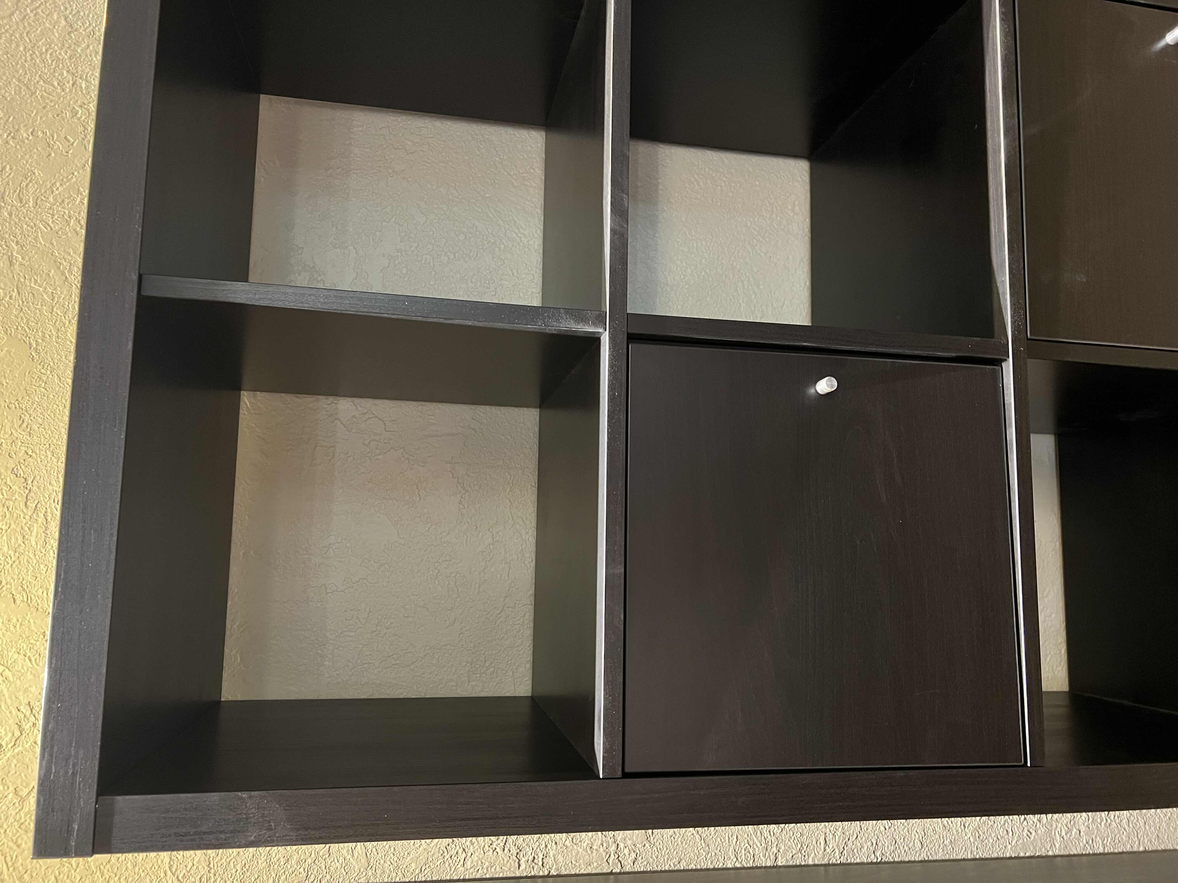 Photo 1 of IKEA BLACK KALLAX CABINET STORAGE CUBES   4’ x 4’  D15"