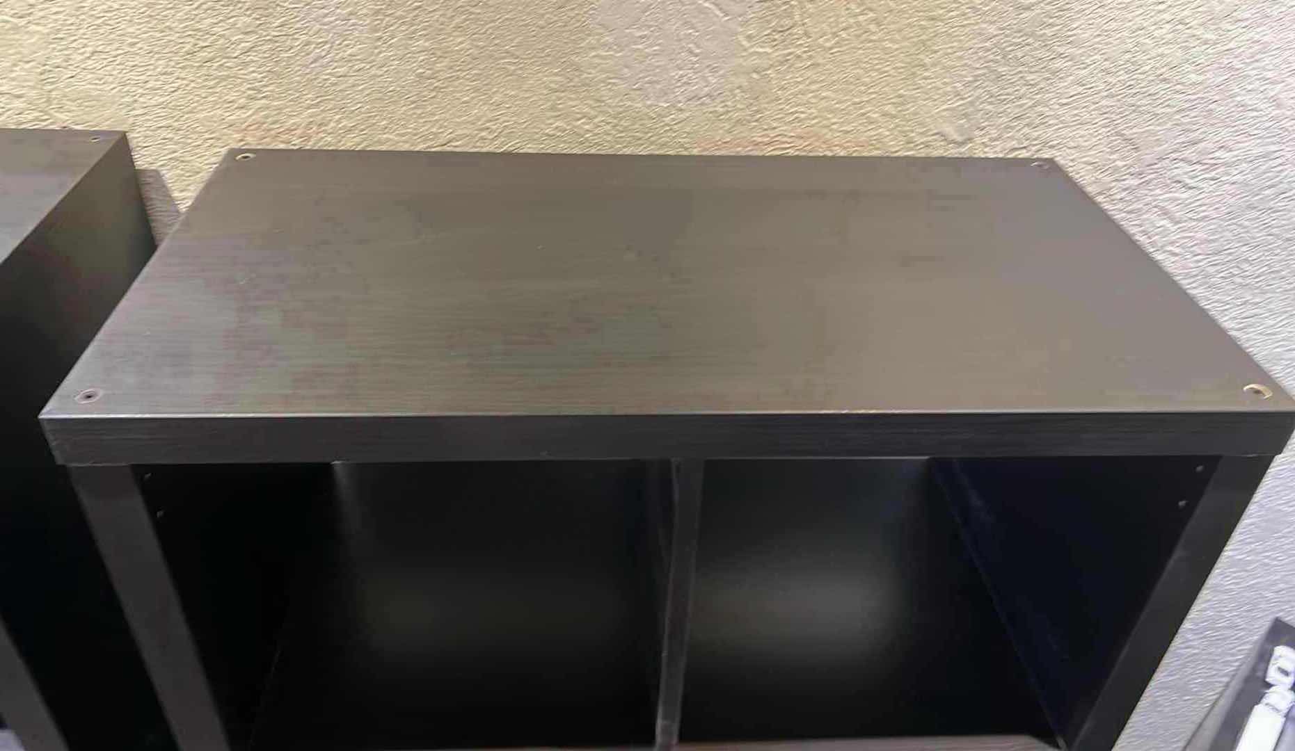 View 3 of IKEA BLACK KALLAX 8 CUBBY SHELF UNIT  30 x 15" H58”