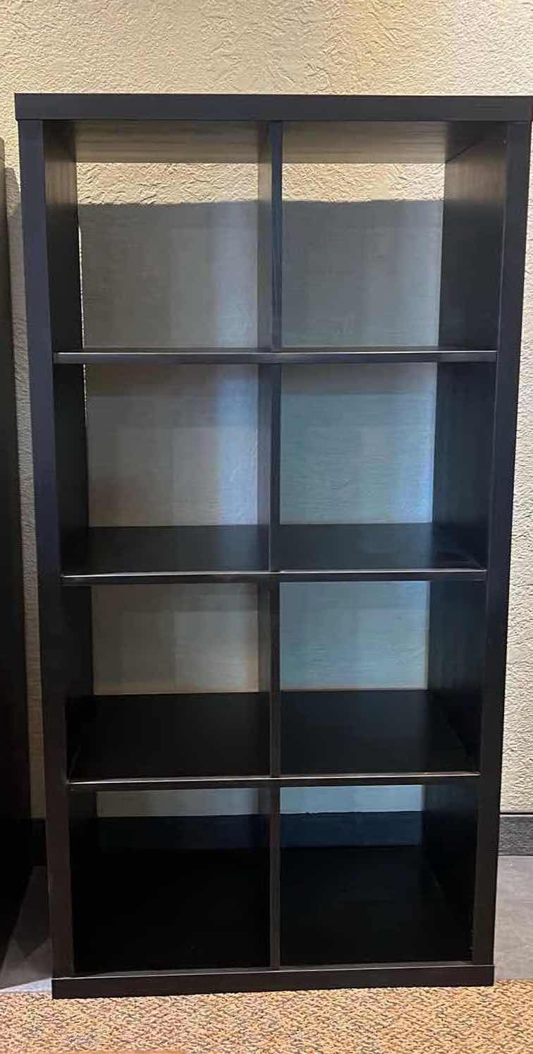 View 1 of IKEA BLACK KALLAX 8 CUBBY SHELF UNIT  30 x 15" H58”