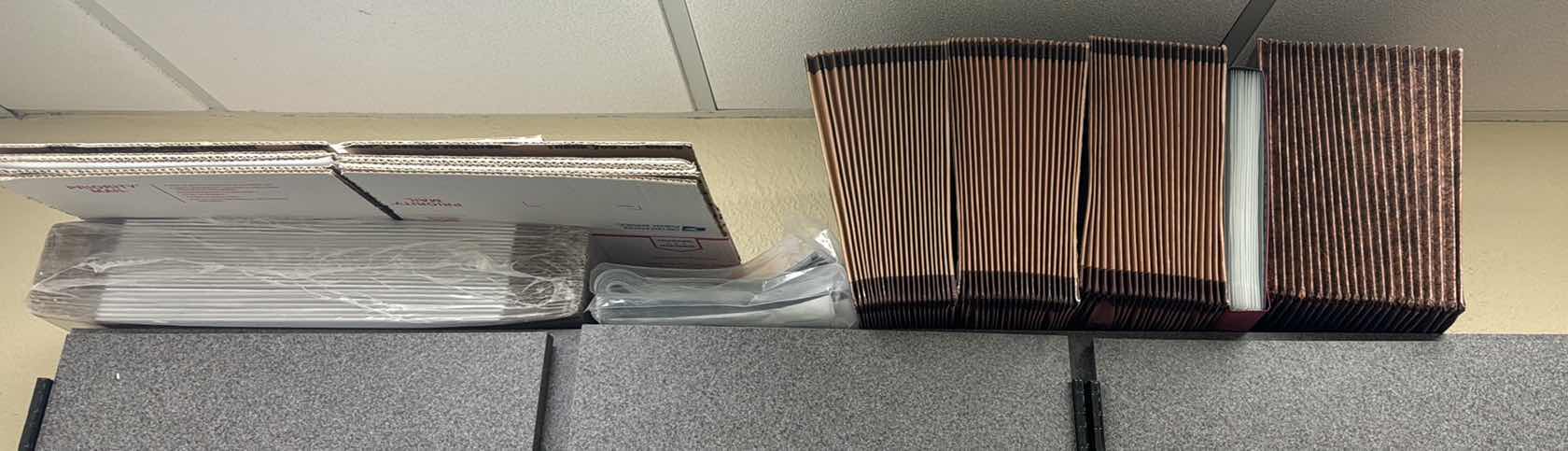 Photo 1 of CONTENTS OF TOP SHELF-FILE ORGANIZERS EXPANDING FOLDERS & NEW SHIPPING BOXES