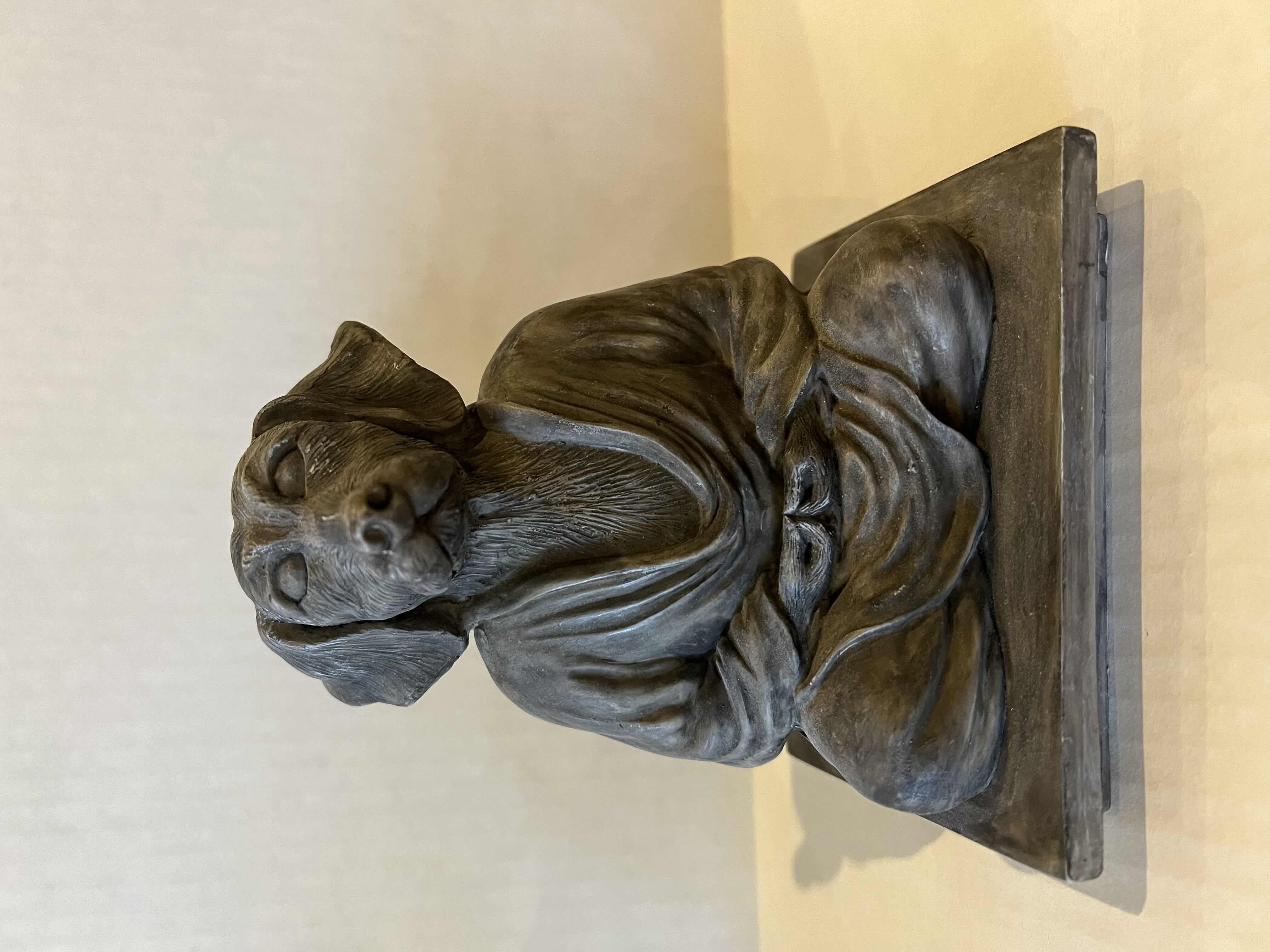 Photo 1 of DOG AND CAT MEDITATING BOOKEND STATUES. H6”