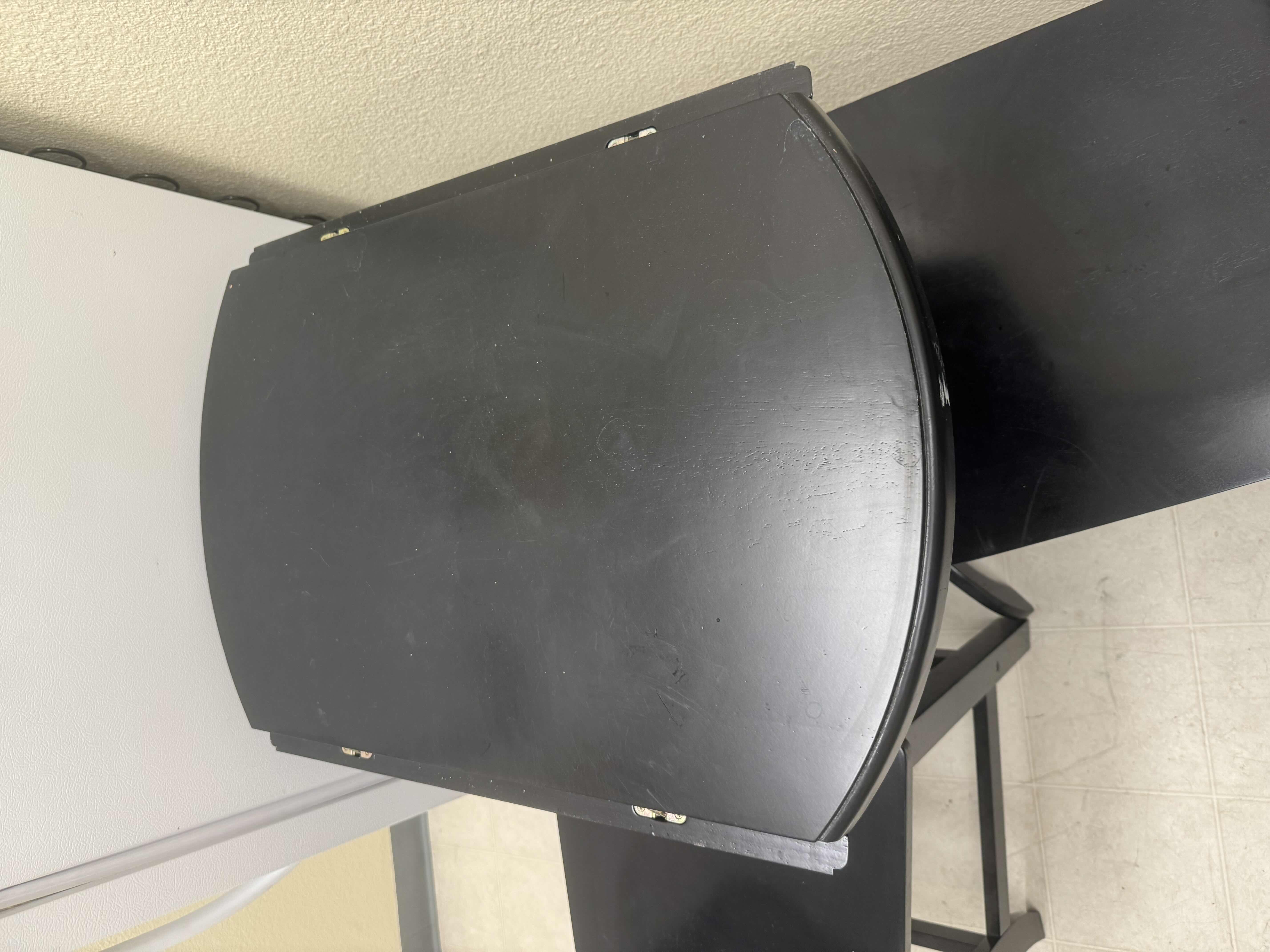 Photo 1 of 3 PCS- BLACK WOOD ROUND TABLE & 2 CHAIRS