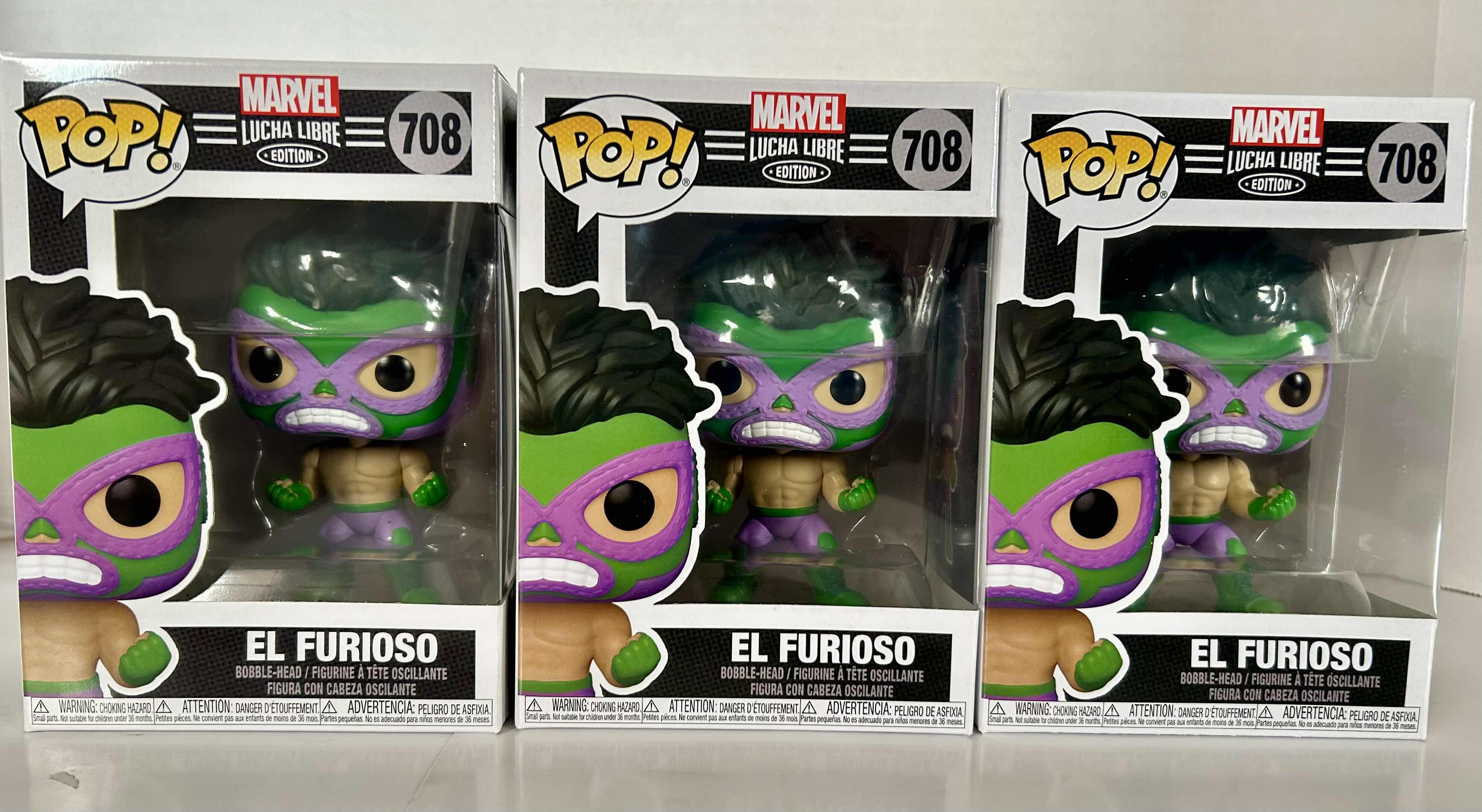 Photo 1 of FUNKO POP! MARVEL LUCHA LIBRE: EL FURIOSO #708 
3 PER CASE