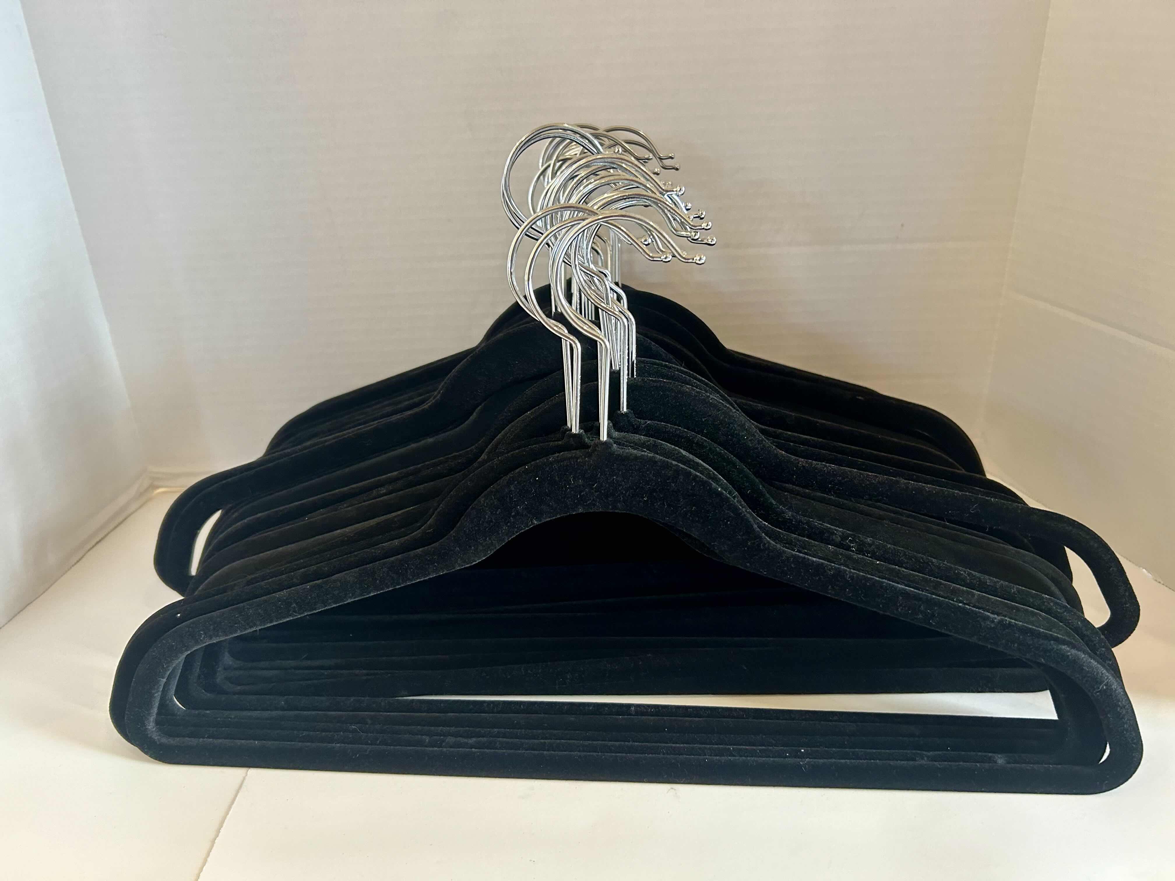 Photo 1 of 36 BLACK VELVET WRAPPED CLOTHES HANGERS