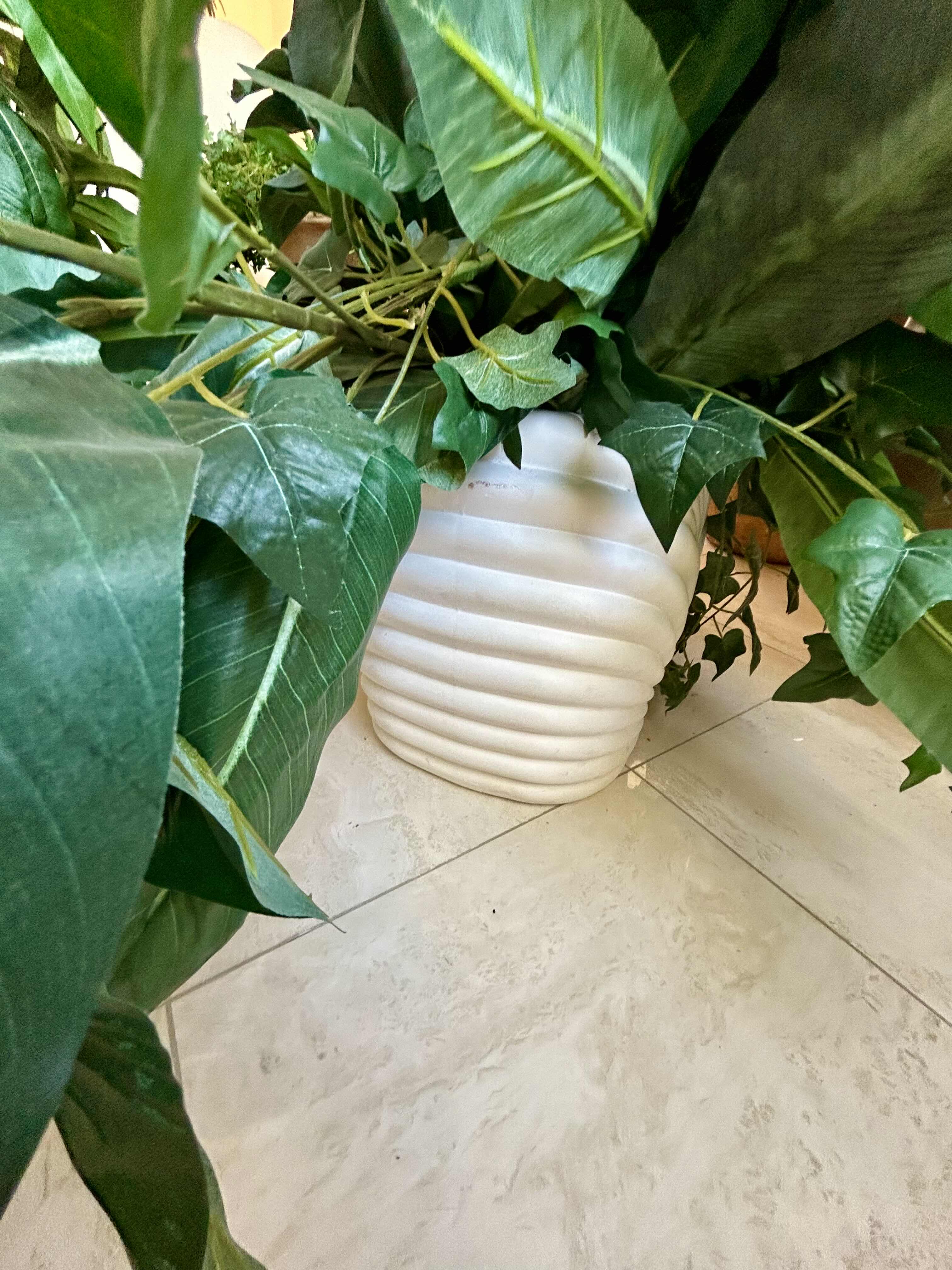 Photo 1 of FAUX BIRD OF PARADISE IN WHITE PLANTER POT 65” H