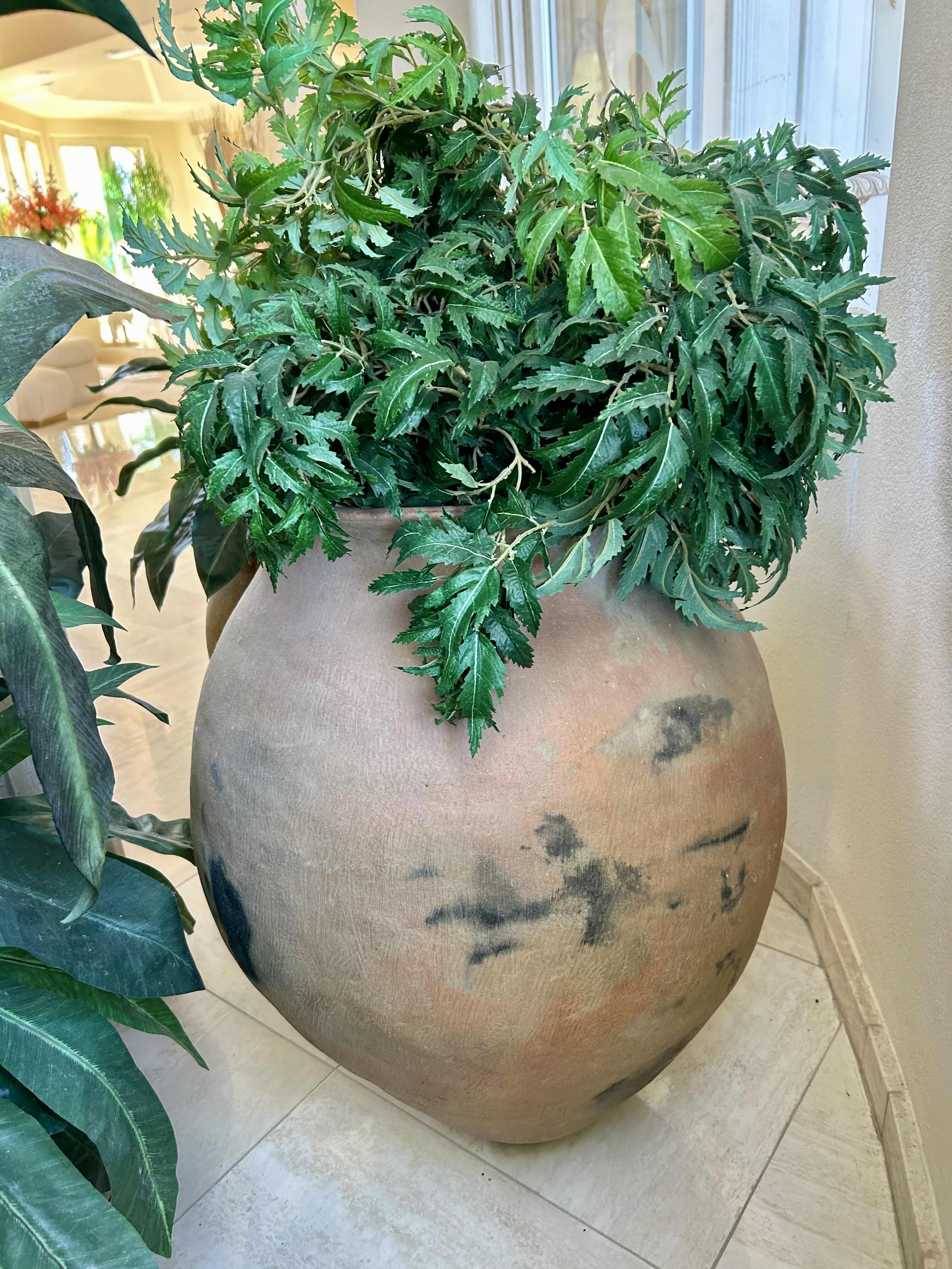 Photo 1 of FAUX POTTED PLANT IN LARGE TERRACOTTA COLORED PLANTER POT 42” H