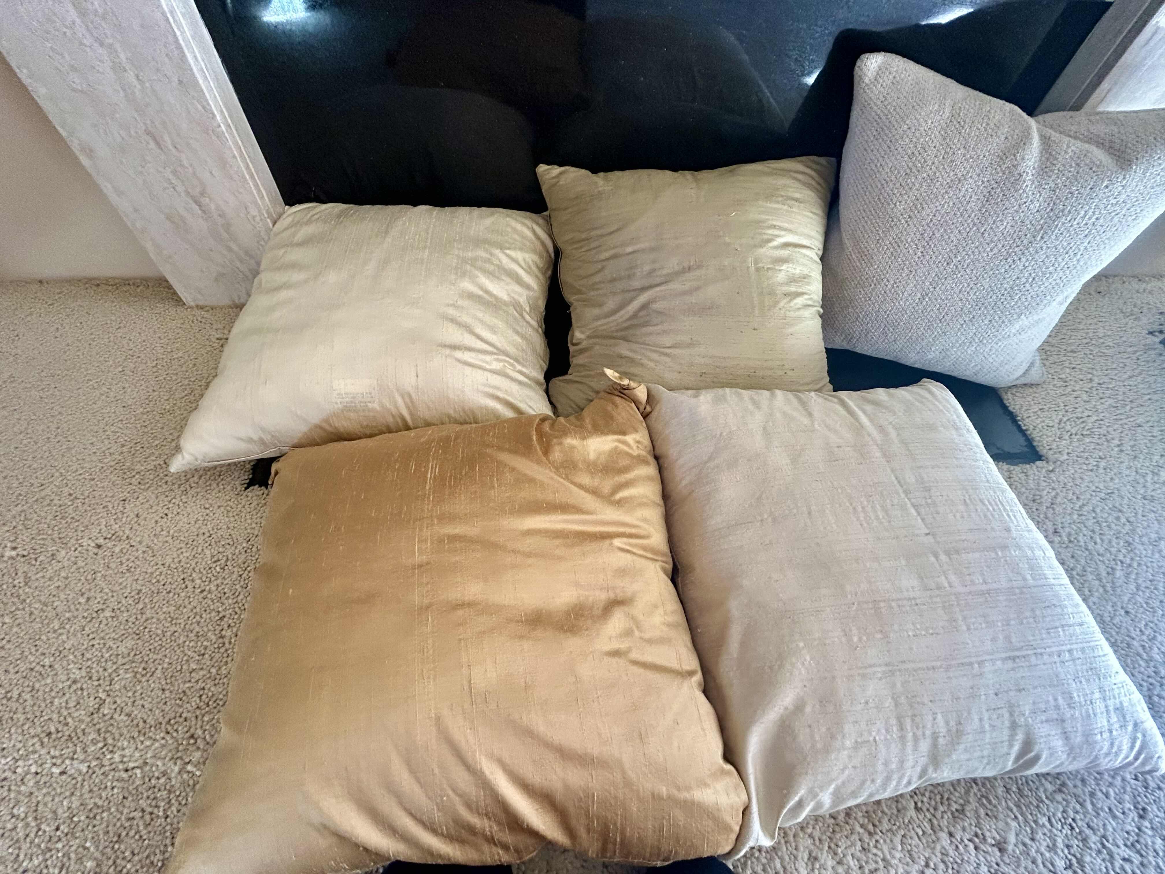 Photo 1 of 5 DECORATIVE PILLOWS, 4 SILK & 1 WOVEN