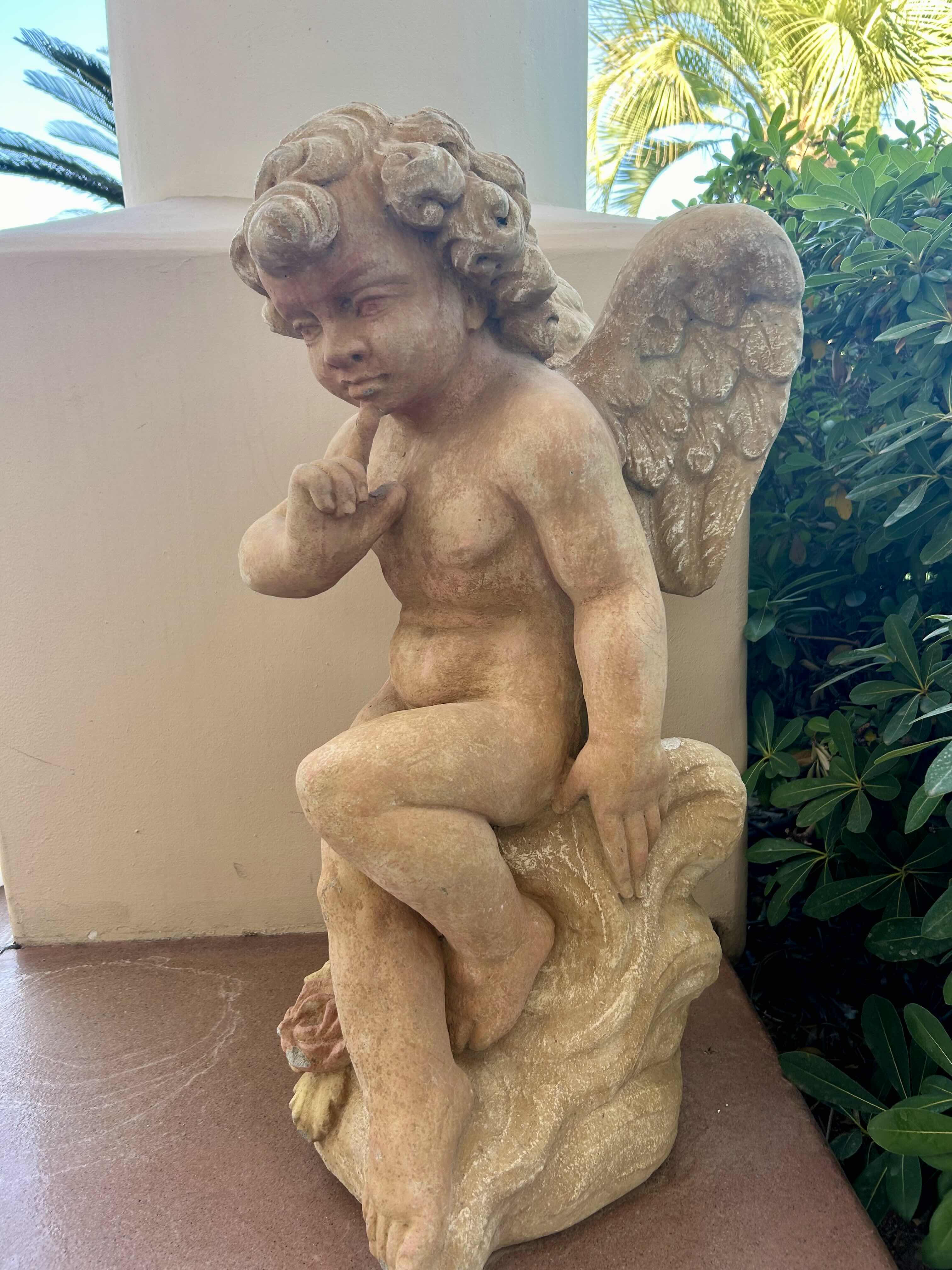 Photo 1 of CHERUB ANGEL SCULPTURE HEAVY 31”H