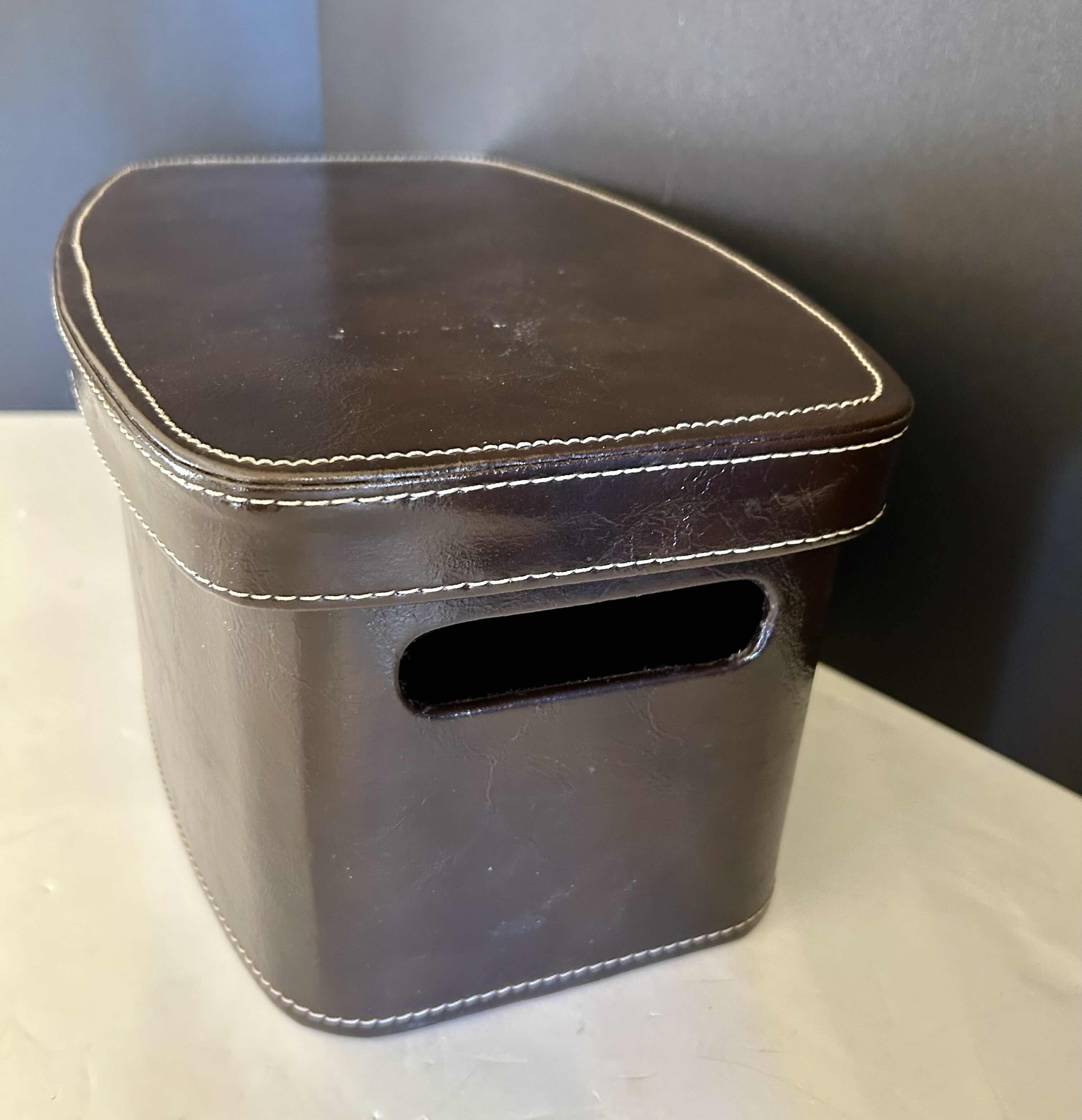 Photo 1 of DECORATIVE LEATHER WRAPPED, CLOTH LINED BOX