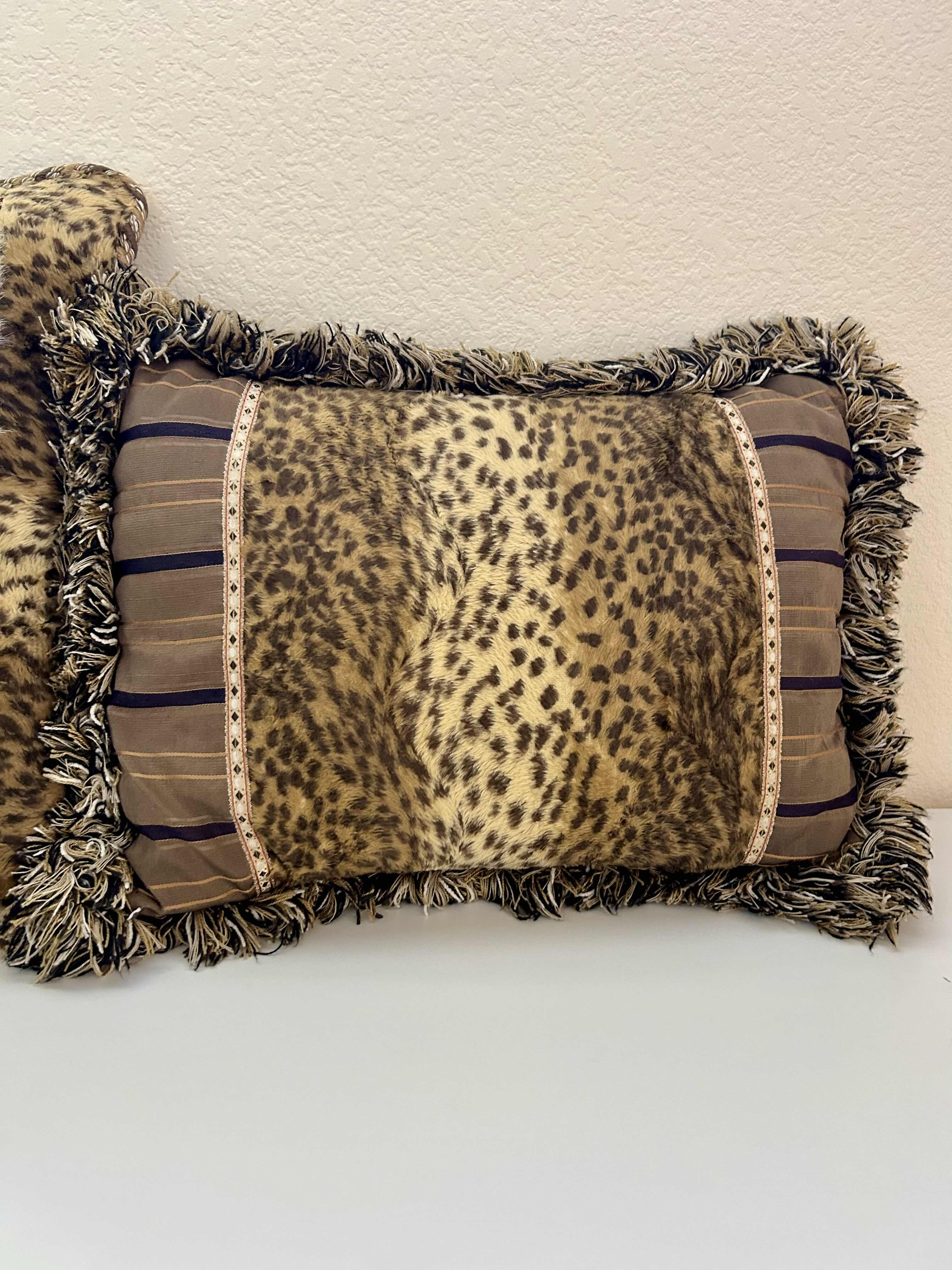 Photo 1 of 2 DECORATIVE LEOPARD PRINT THROW PILLOWS