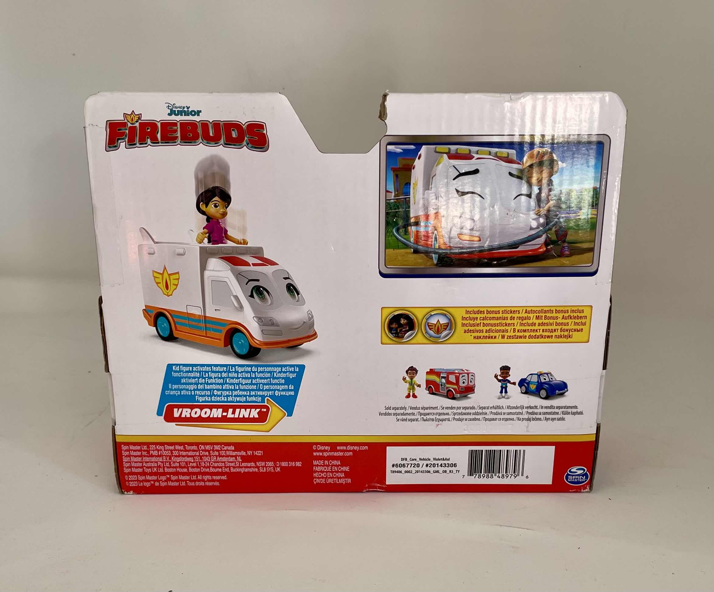 Photo 1 of BRAND NEW 4 - DISNEY JUNIOR FIREBUDS VIOLET AND AXL FIGURE AND AMBULANCE VEHICLE SET