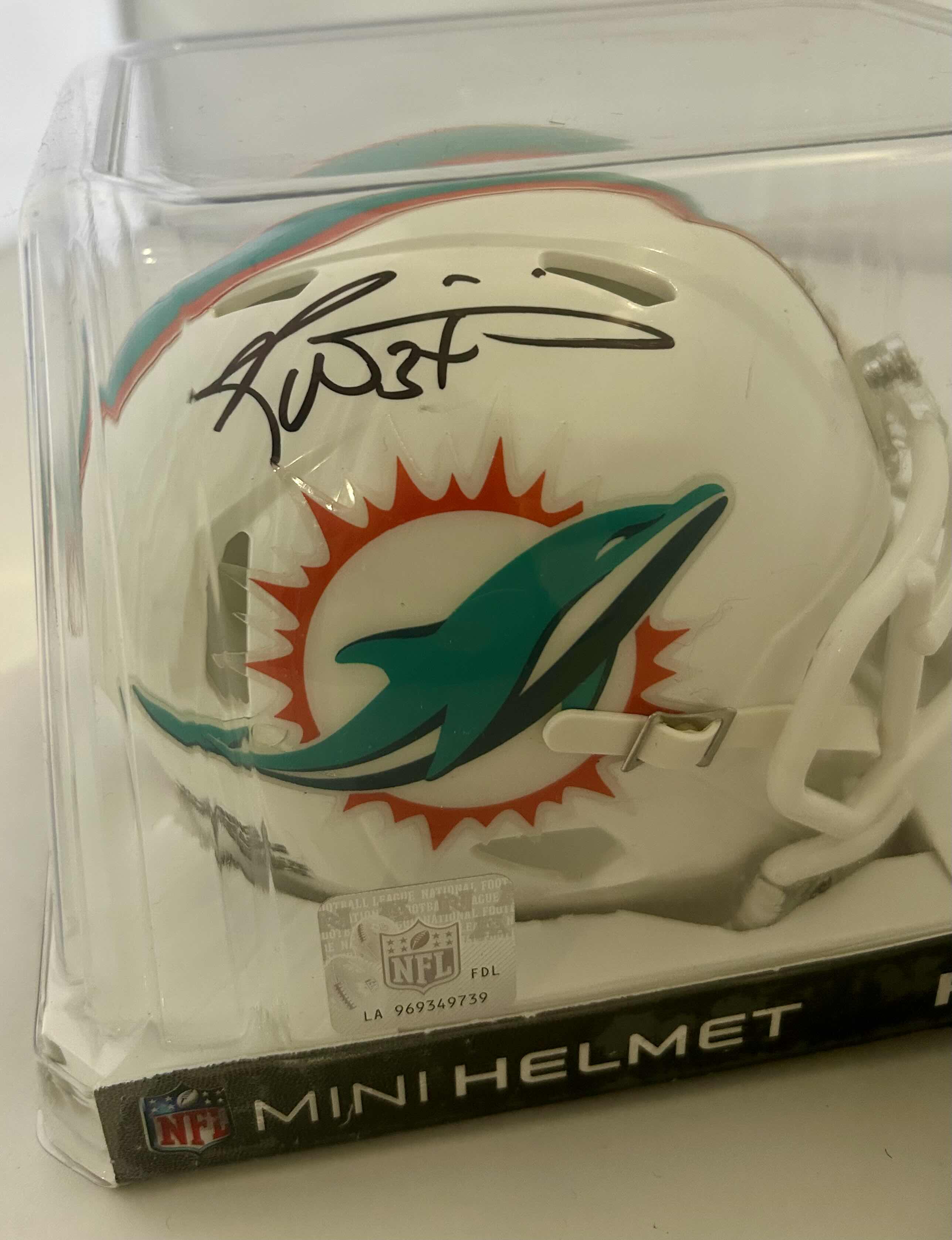 Photo 1 of AUTOGRAPHED RICKY WILLIAMS “34” MIAMI DOLPHINS MINI HELMET
