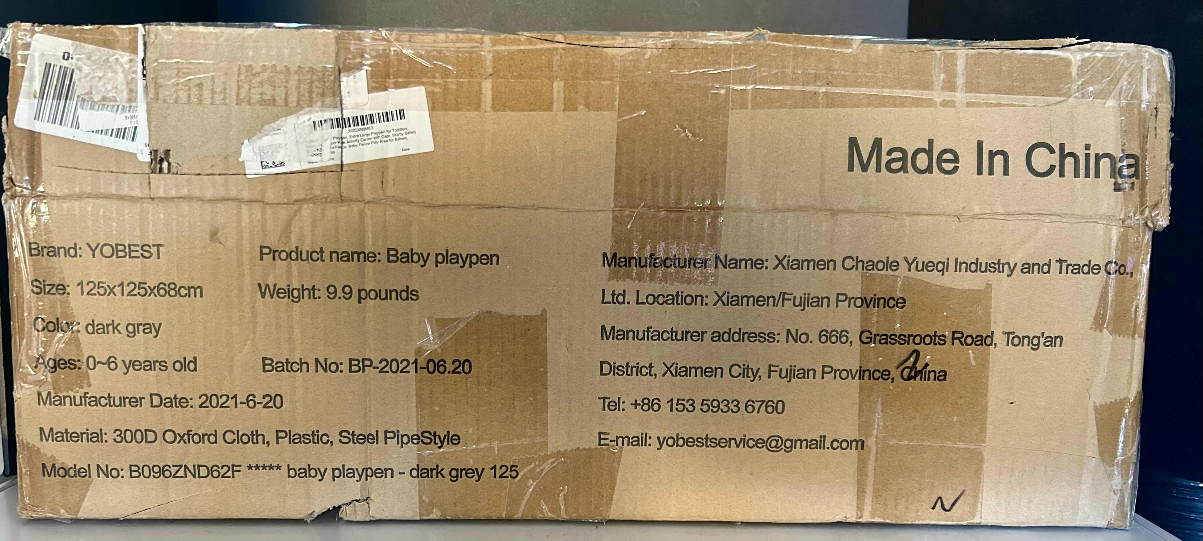 Photo 1 of 
BRAND NEW - YOBEST BABY PLAYPEN IN DARK GREY