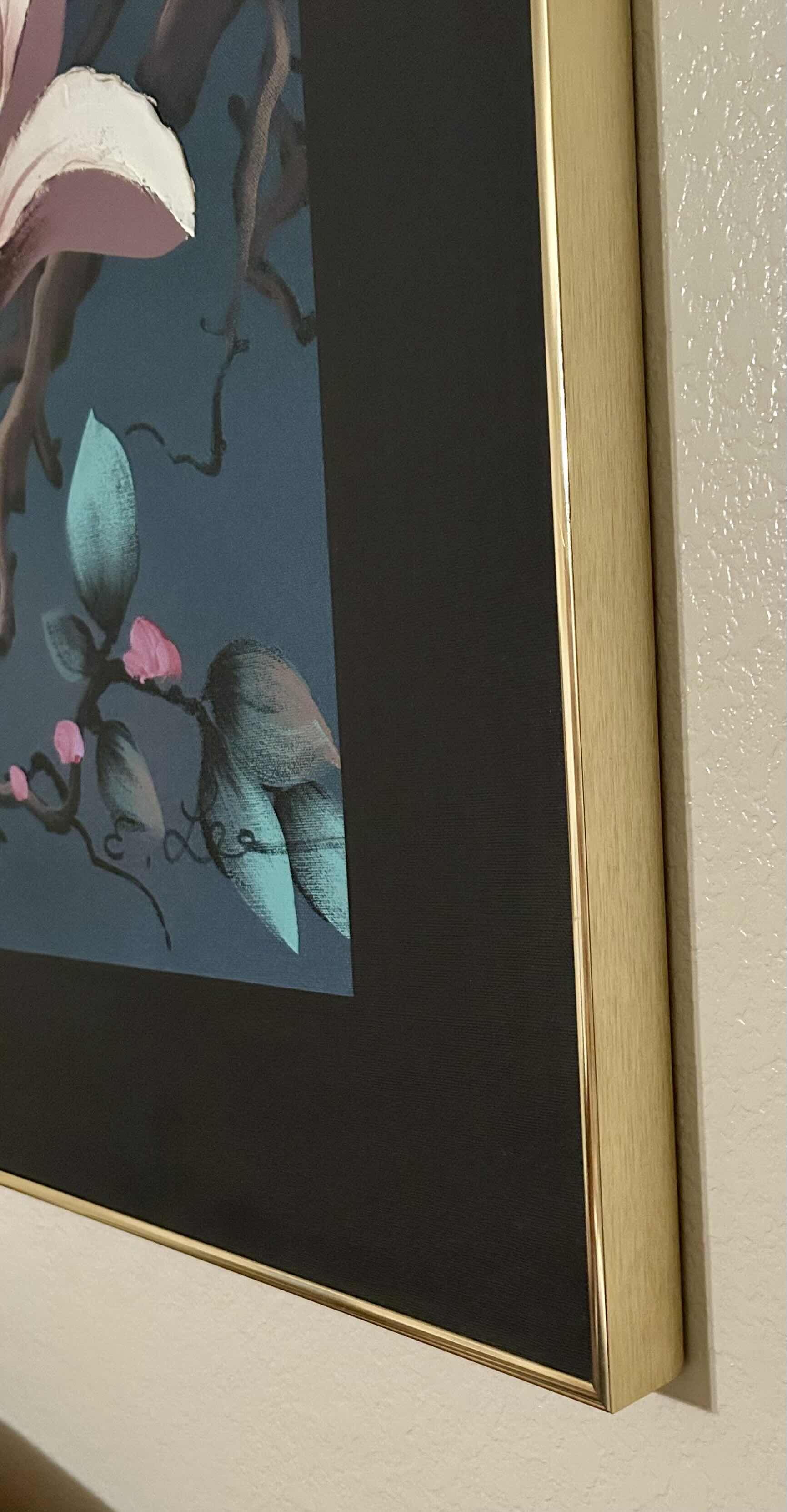 Photo 1 of ARTWORK MAGNOLIA ART PAINTING 4’ X 3’ METAL FRAME PAINTED BY E LEE