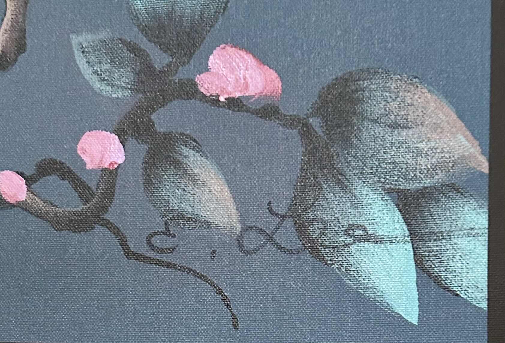 Photo 1 of ARTWORK MAGNOLIA ART PAINTING 4’ X 3’ METAL FRAME PAINTED BY E LEE