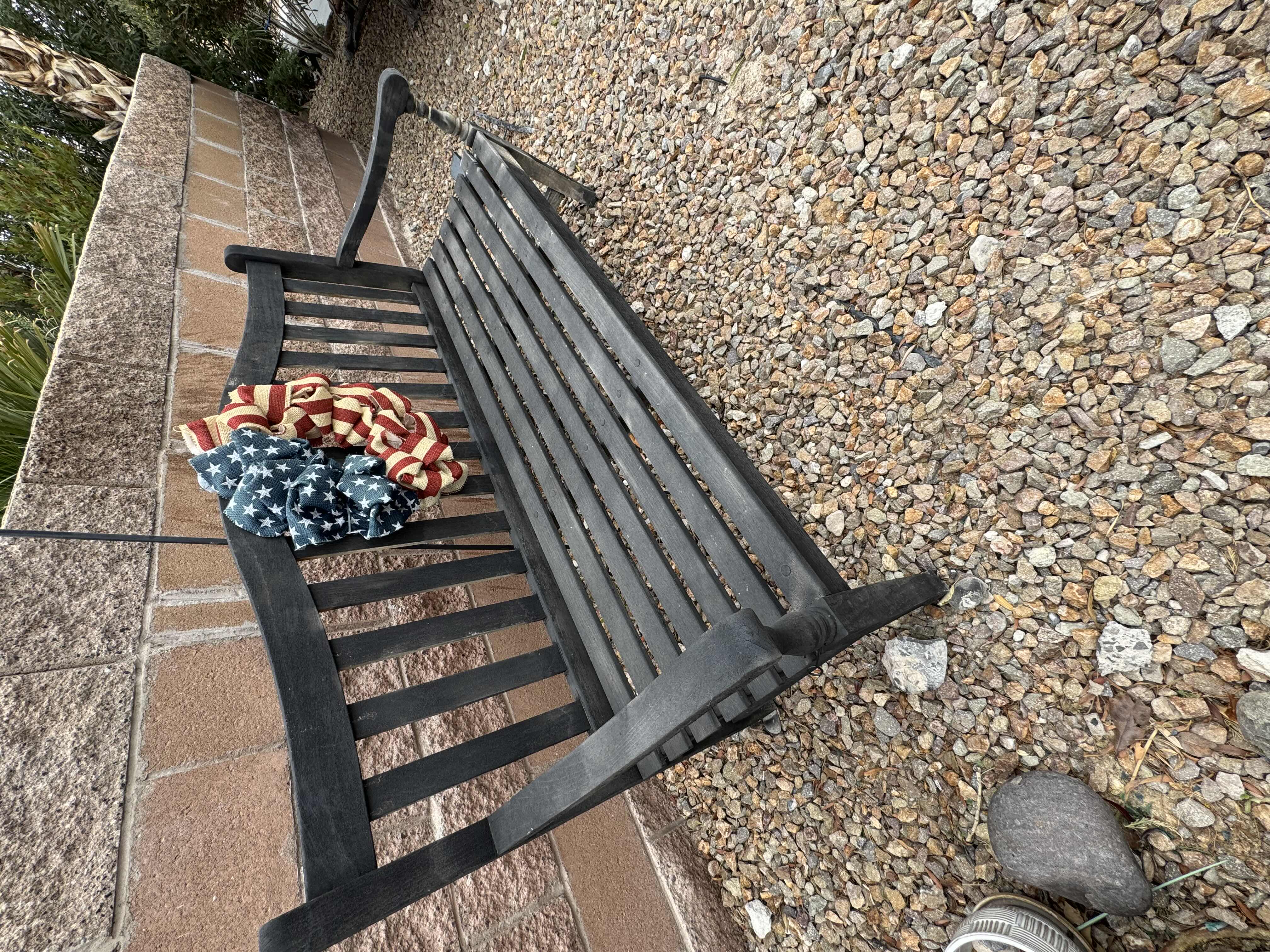Photo 3 of "BARLOW TYRIE" BLACK PAINTED TEAK WOOD BENCH 58”