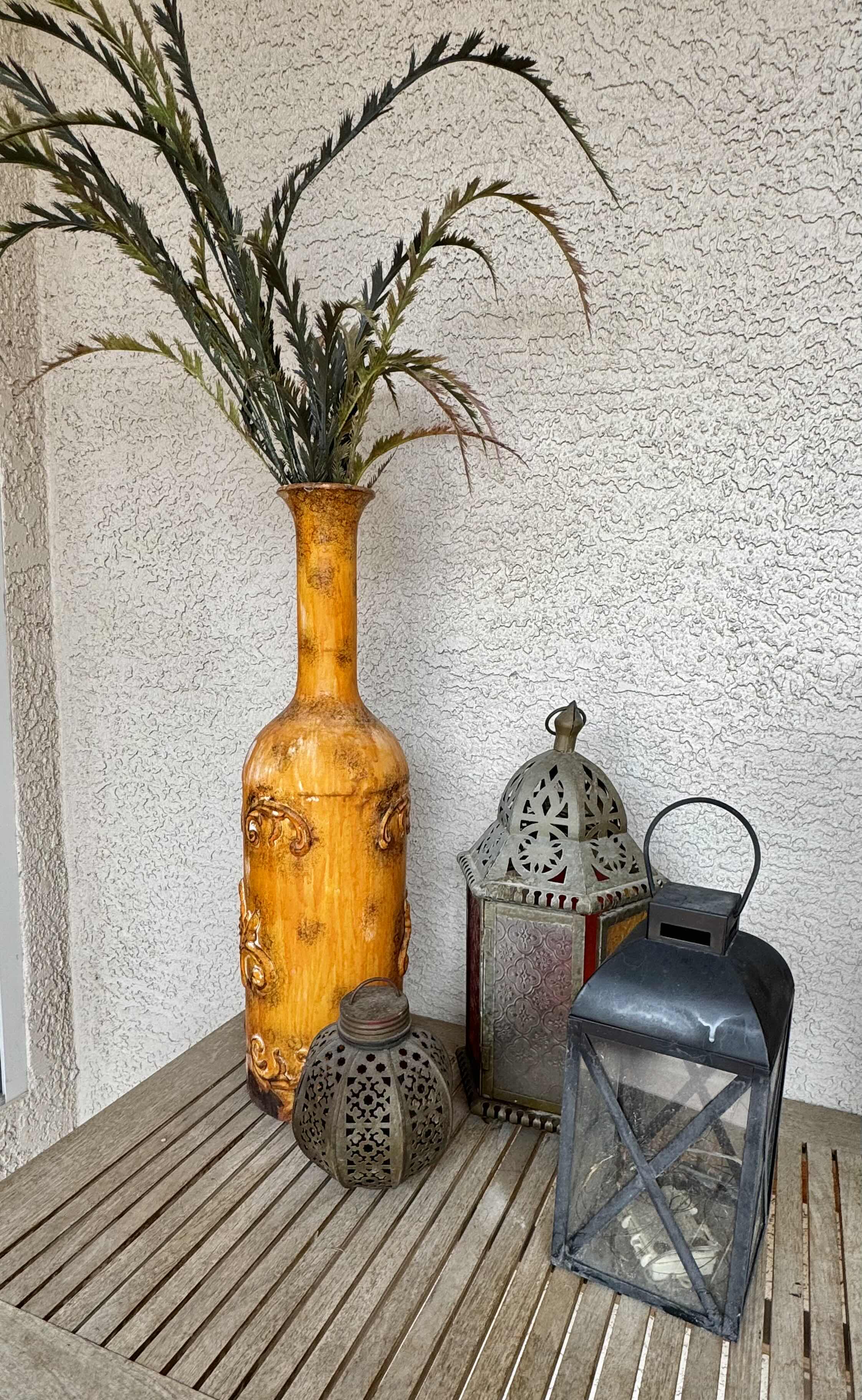 Photo 1 of 3 LANTERNS AND 1 VASE H 24”