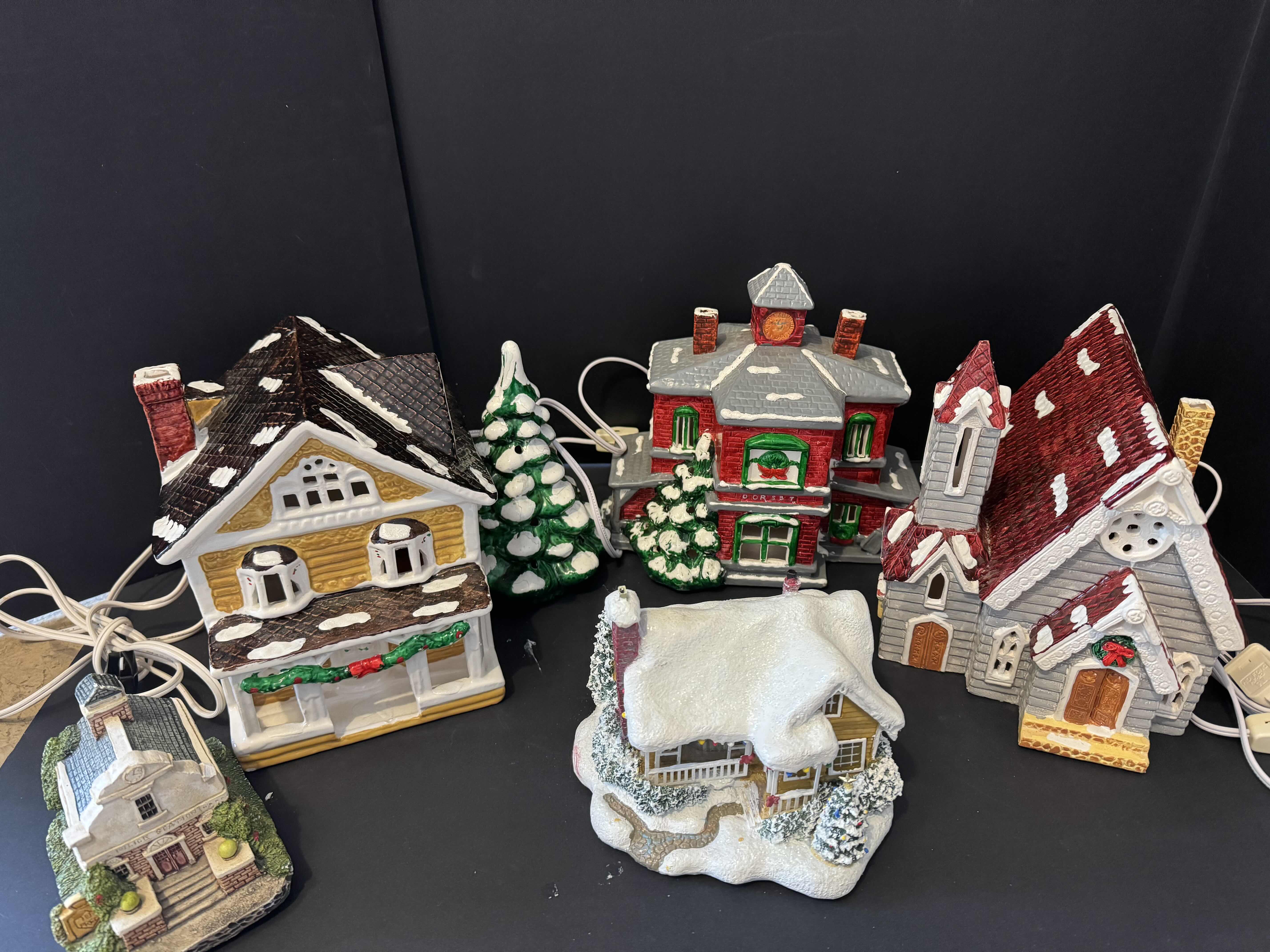 Photo 1 of 5- PORCELAIN CHRISTMAS VILLAGE HOUSES