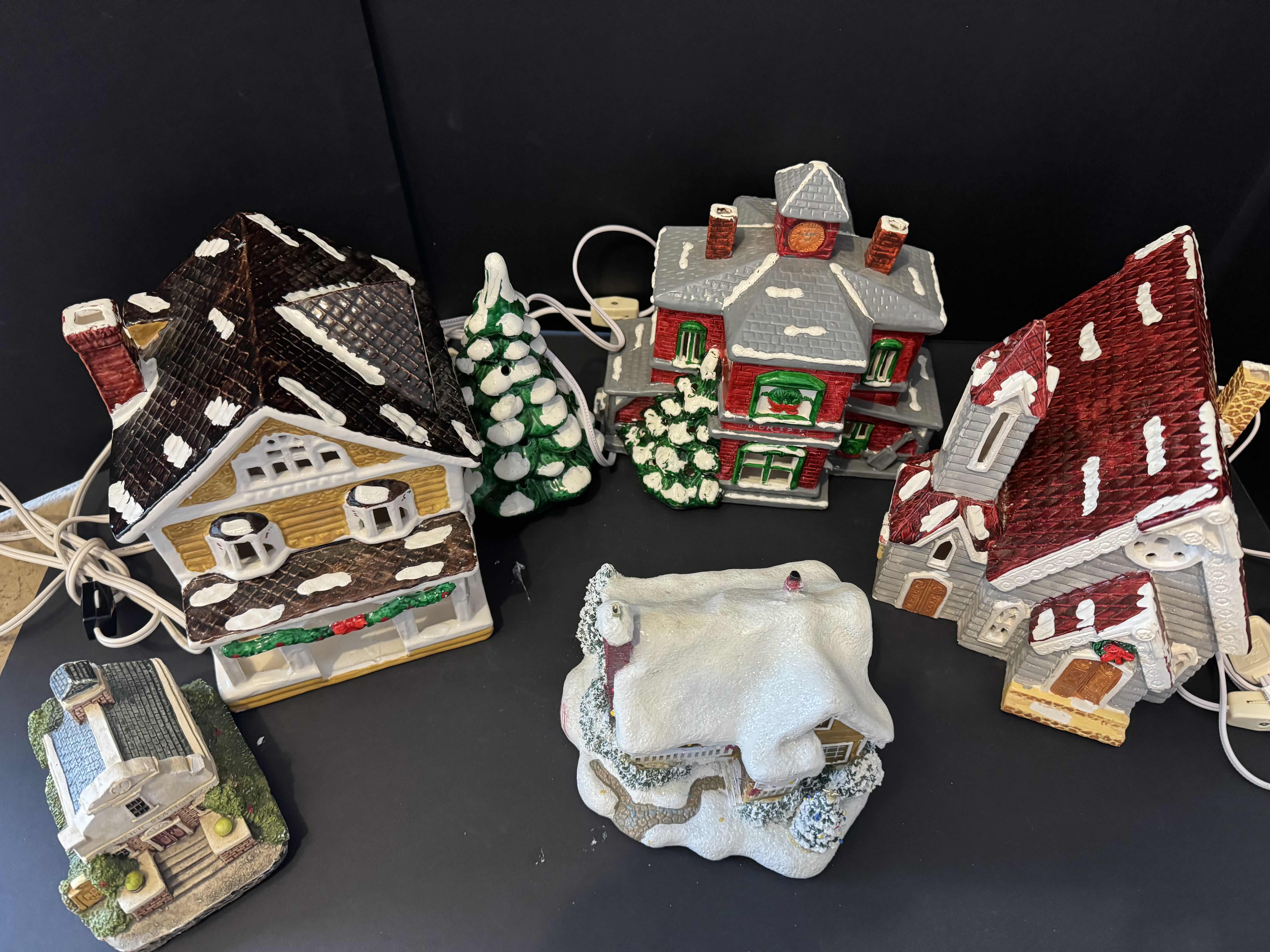 Photo 2 of 5- PORCELAIN CHRISTMAS VILLAGE HOUSES