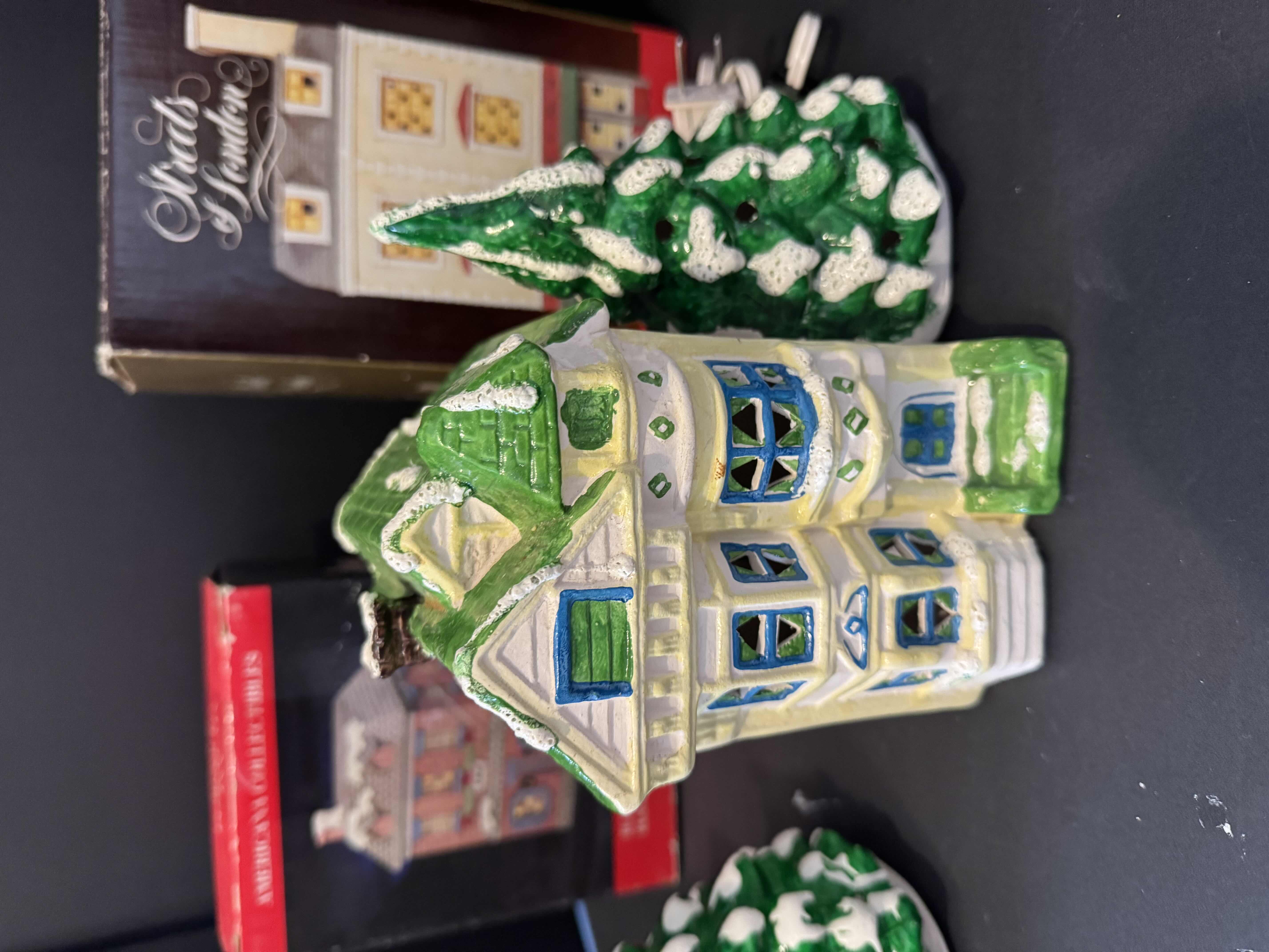 Photo 1 of 4- PORCELAIN CHRISTMAS VILLAGE HOUSES