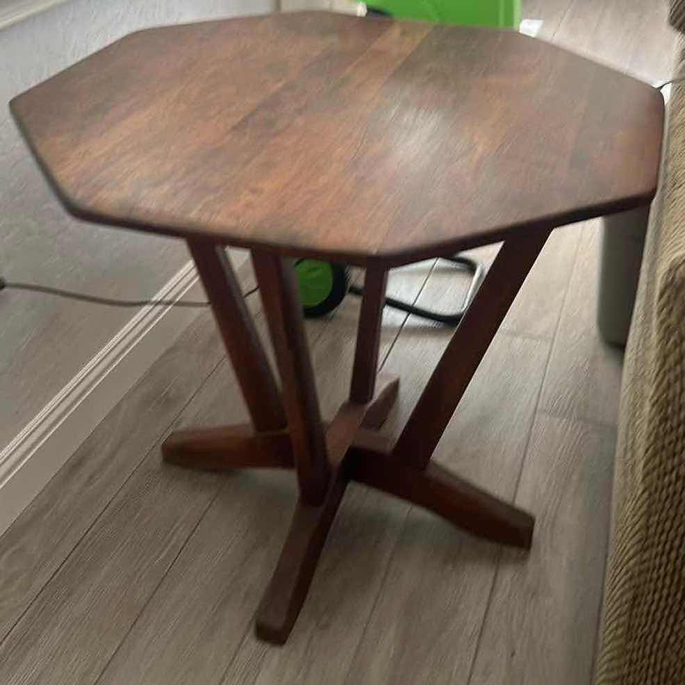 Photo 1 of MID CENTURY MODERN-WOODEN SIDE/END TABLE-OCTAGONAL. 42"D, 36" H