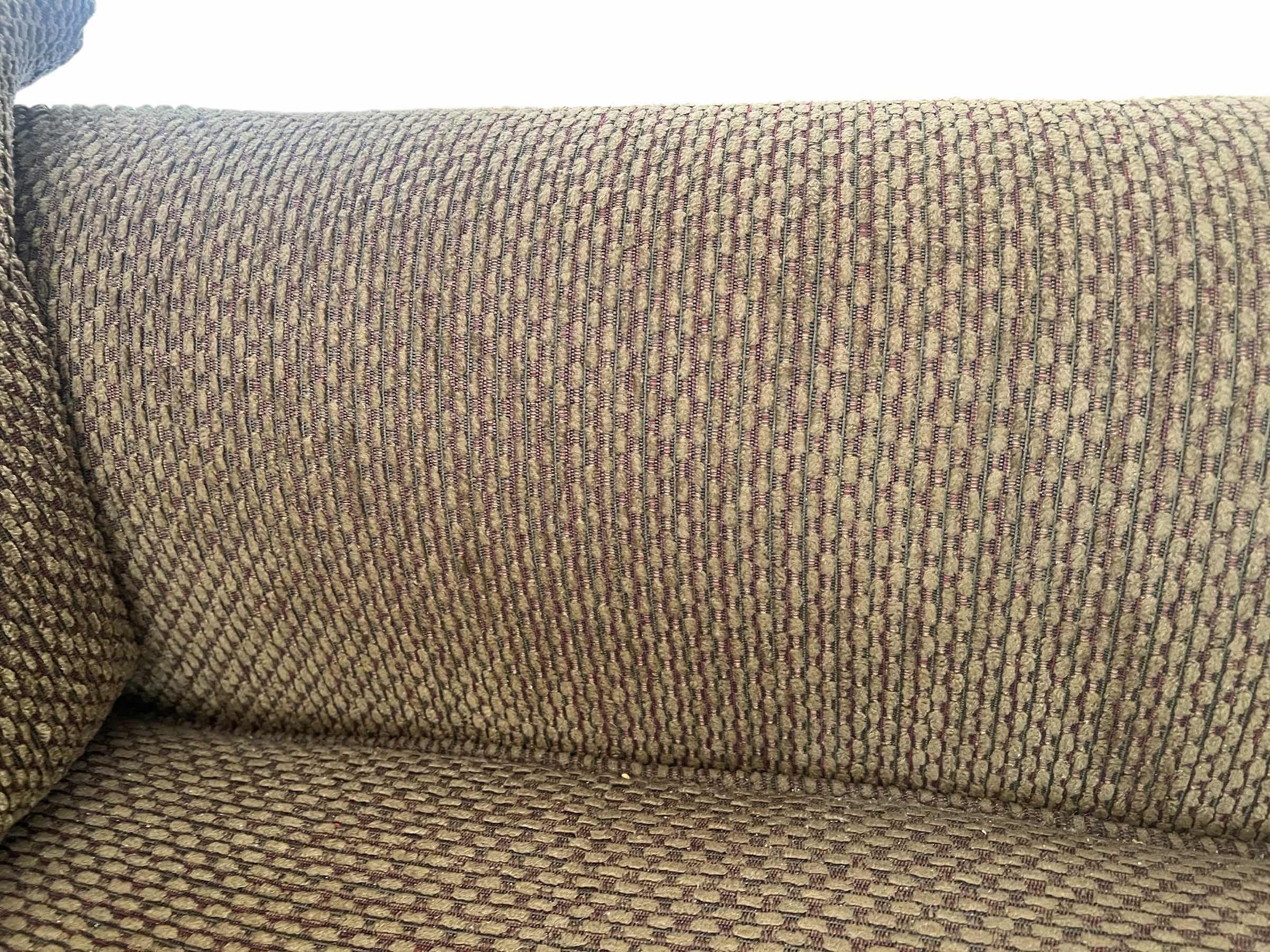 Photo 1 of ASHLEY SOFA 6' BOWN UPHOLSTERED STUFFED COUCH.