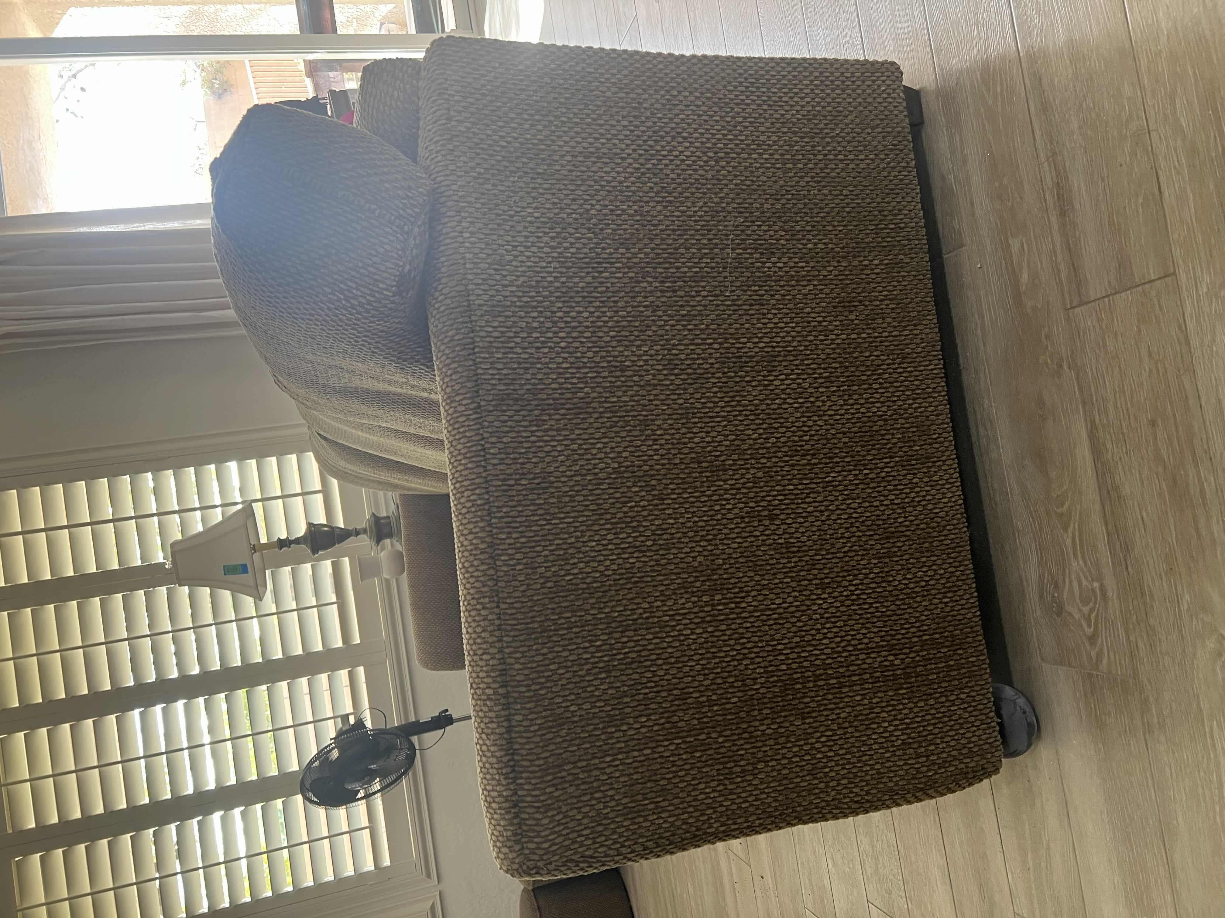 Photo 1 of ASHLEY SOFA 6' BOWN UPHOLSTERED STUFFED COUCH.