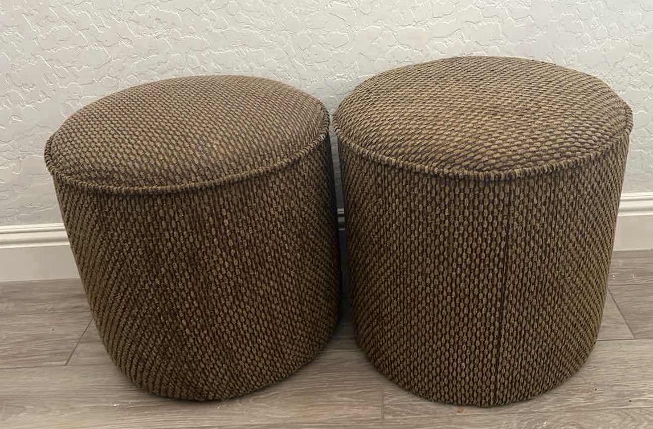 Photo 1 of 2-SMALL FOOT OTTOMANS 15”D x 16”H. MATCHES COUCH (SOLD SEPARATELY)