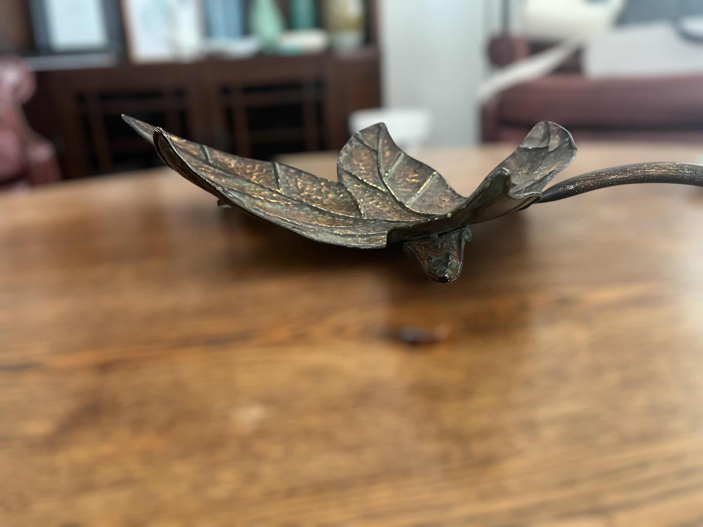 Photo 1 of COFFEE TABLE ART-BRASS LEAF SHAPED SCULPTURE.  24”L X 2"H.