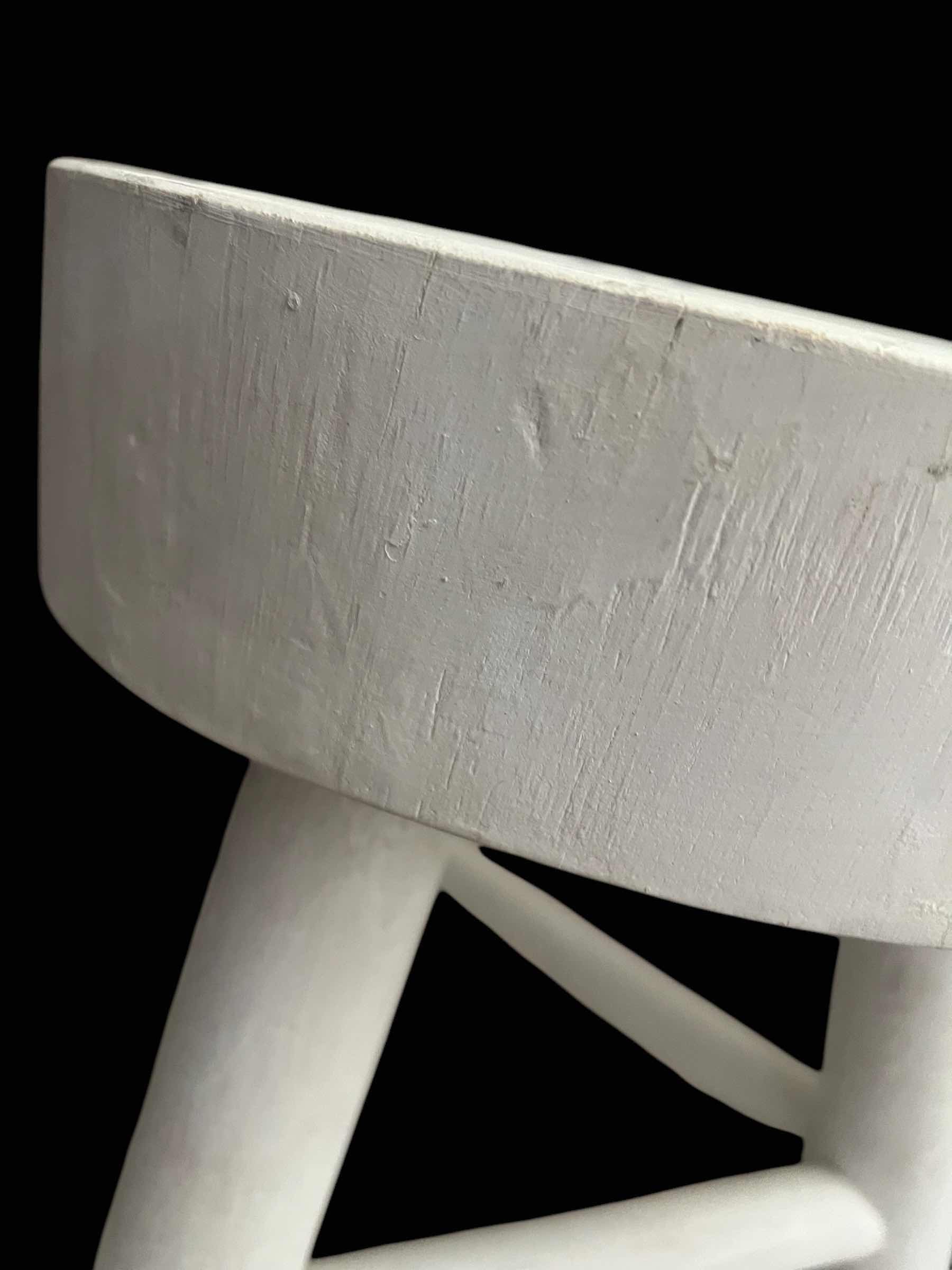 Photo 1 of WHITE PAINTED RAW WOOD STOOD, 15"H.