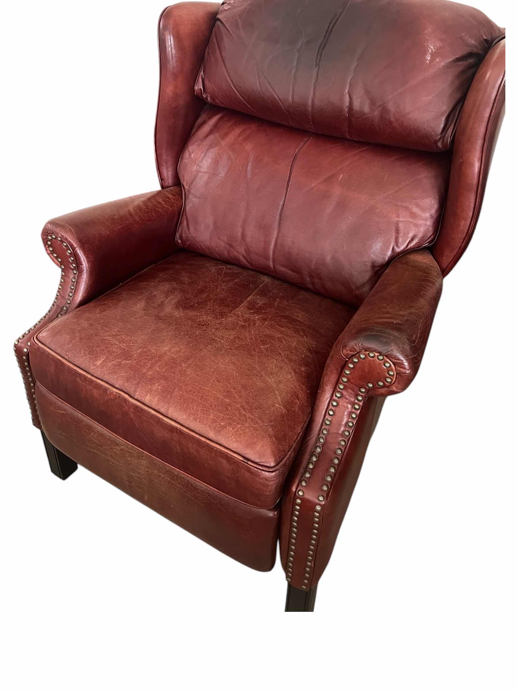 Photo 1 of USED LEATHER ARMCHAIR 1 OF 2 IN SET (SOLD SEPARATELY).