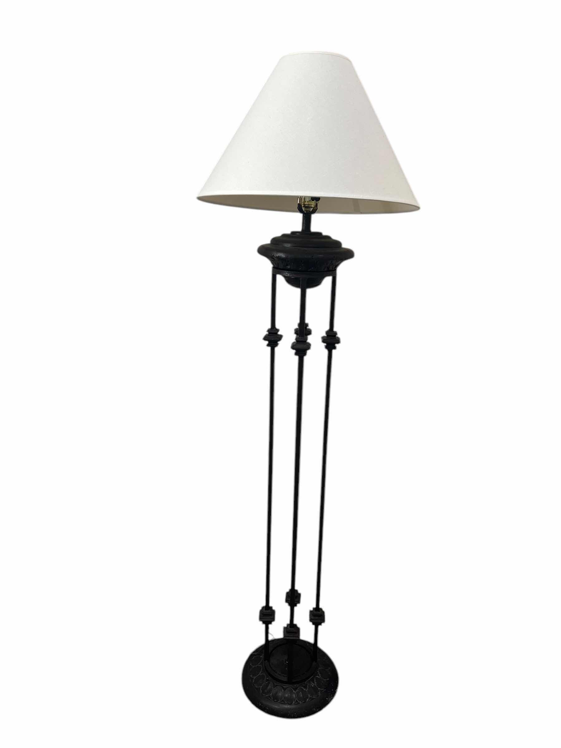 Photo 1 of HOME DECOR- WROUGHT IRON FLOOR LAMP. 65”H 1 OF 2 IN SET (SOLD SEPARATELY)