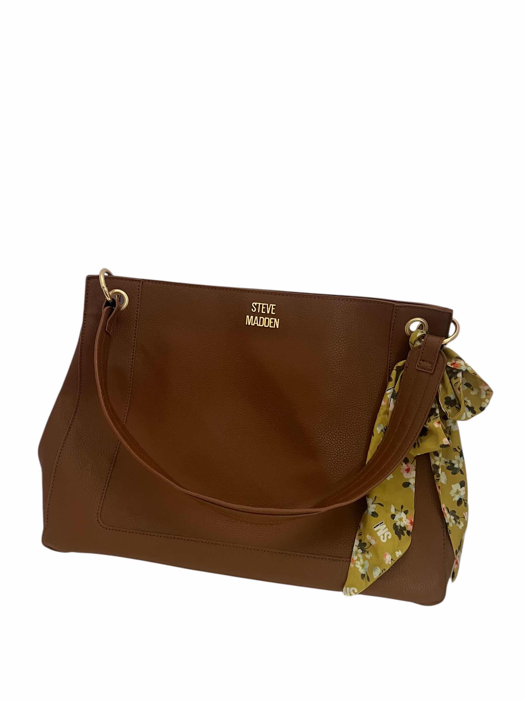 Photo 1 of DESIGNER STEVE MADDEN BROWN LEATHER HANDBAG/ PURSE.