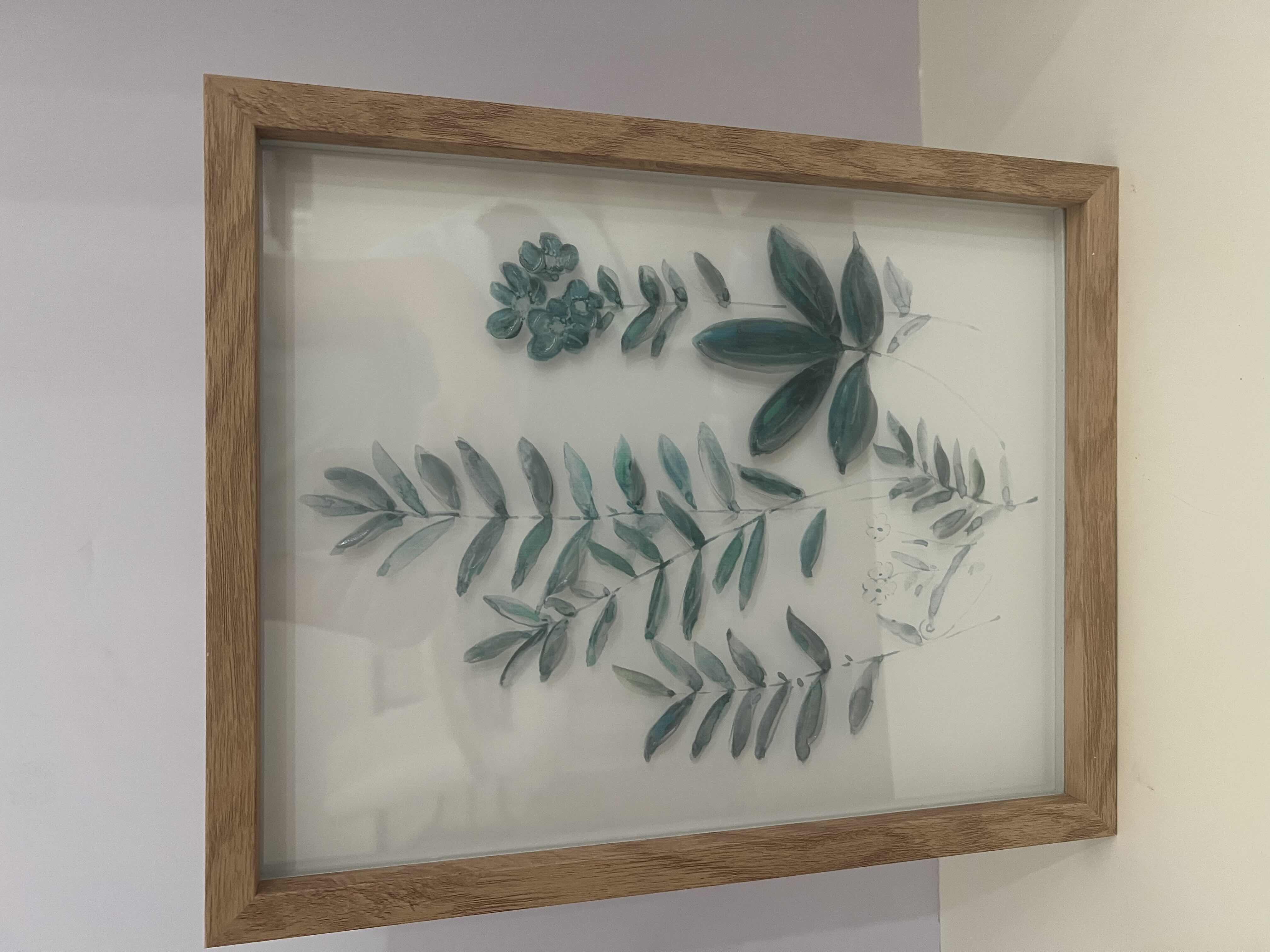 Photo 1 of WALL ARTWORK-LEAVES IN GLASS-14"X 18"H