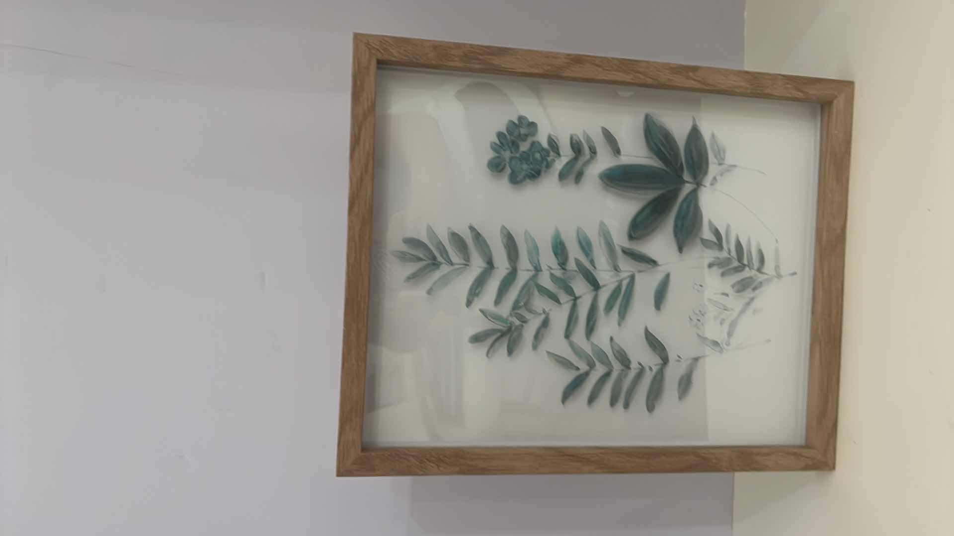 Photo 1 of WALL ARTWORK-LEAVES IN GLASS-14"X 18"H