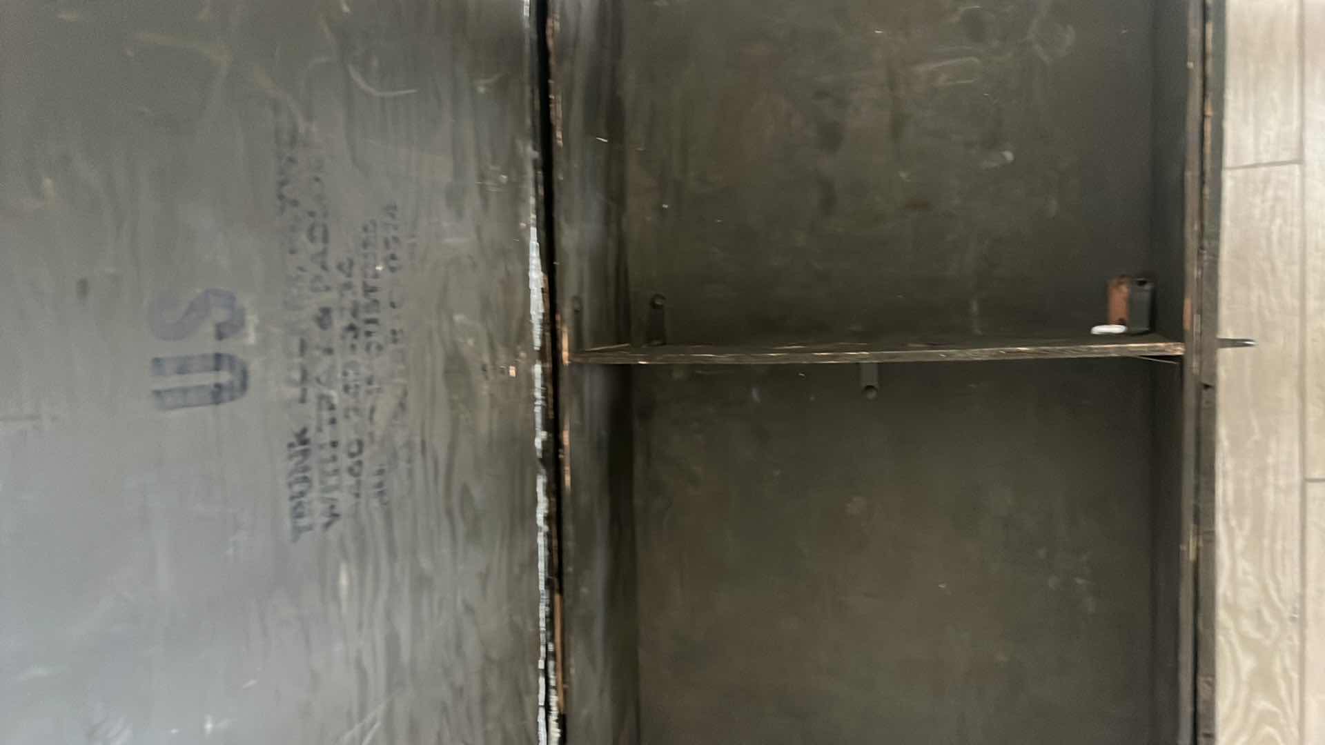 Photo 1 of GENUINE WOODEN US MILITARY FOOT TRUNK. ARMY GREEN.