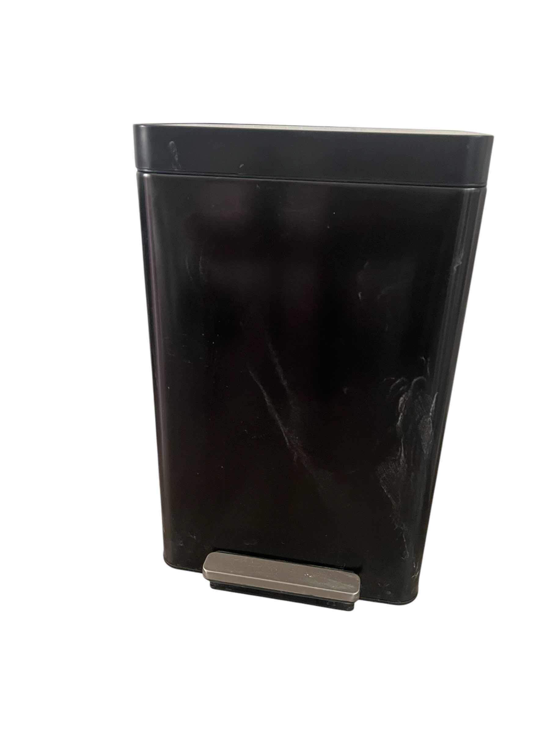 Photo 1 of 24" BLACK FLIP TOP TRASH CAN, WITH FOOT PEDAL OPENER.