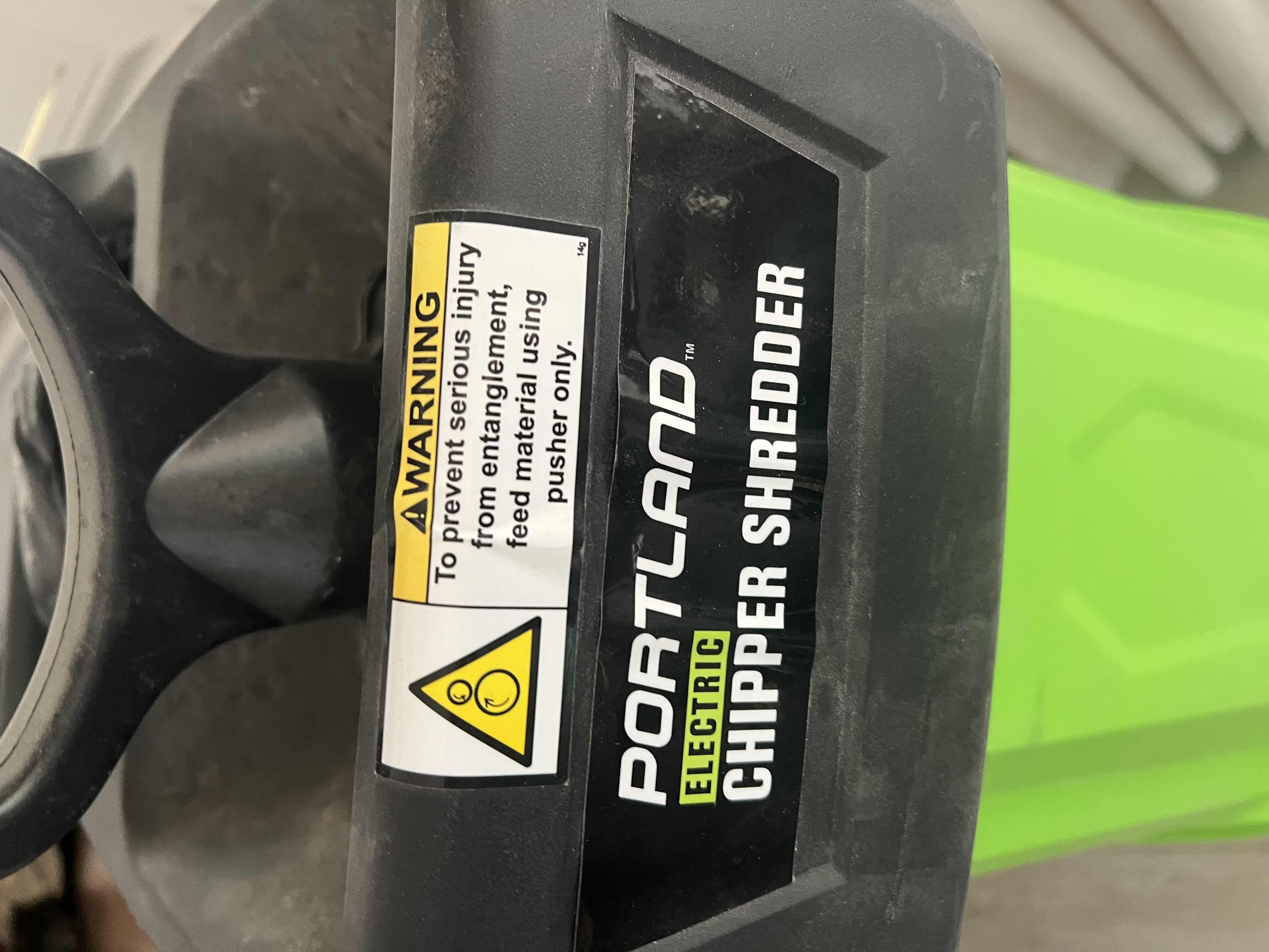 Photo 1 of PORTLAND ELECTRIC WOOD CHIPPER/SHREDDER.