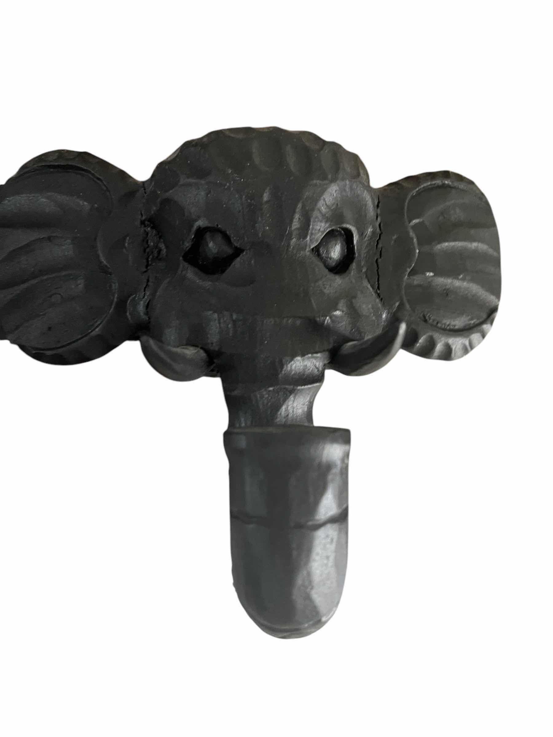 View 2 of HOME DECOR- BLACK CARVED WOODEN ELEPHANT WALL HANGER 40”