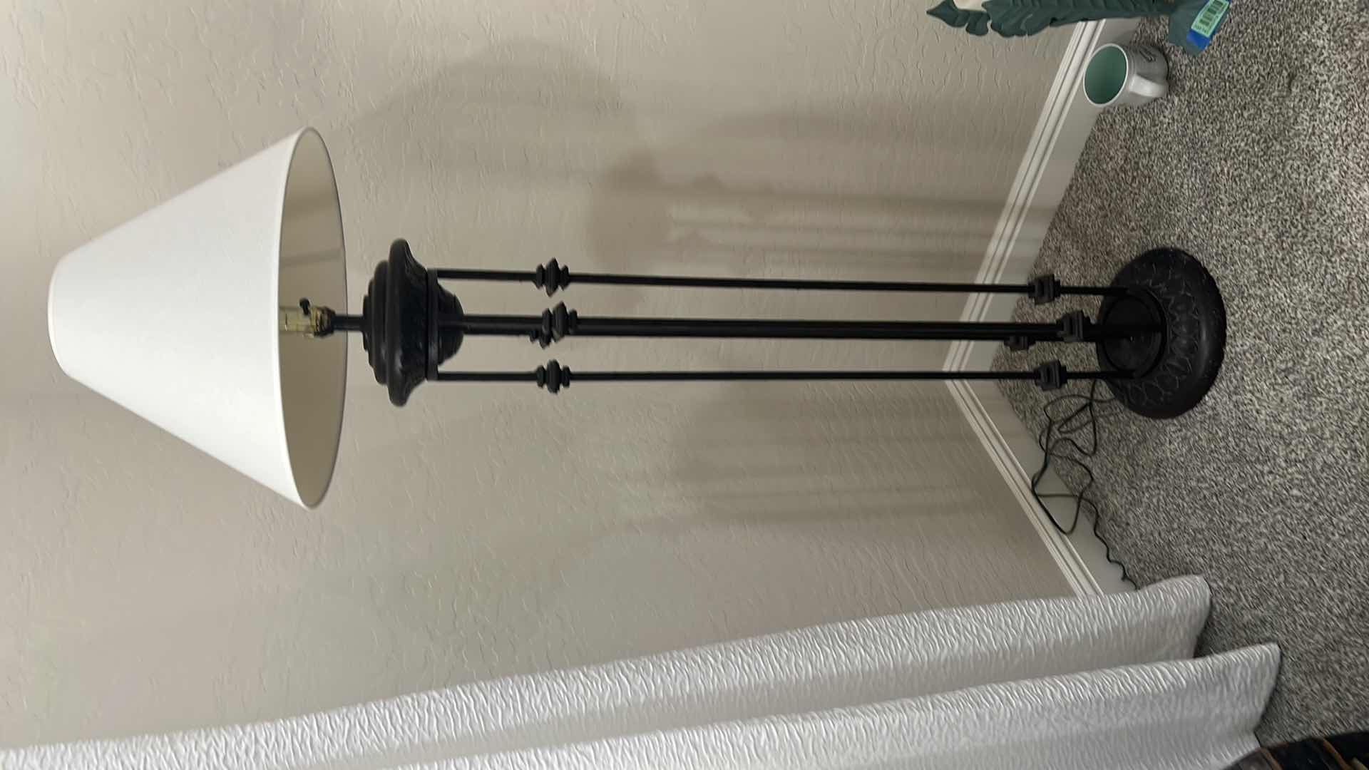 Photo 1 of HOME DECOR-FLOOR LAMP 62"H WROUGHT IRON BASE 1 OF 2 IN SET (SOLD SEPARATELY)