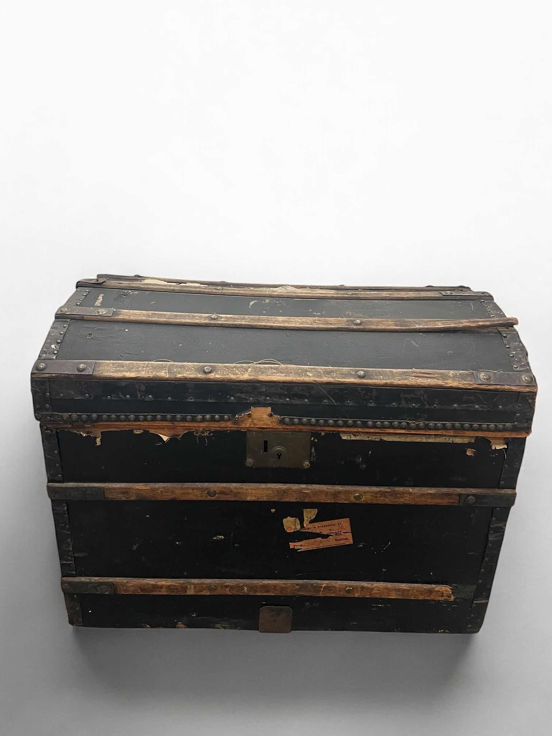 Photo 1 of VINTAGE WOODEN TRAVEL TRUNK, HOPE CHEST  36" X 28" X 28"H