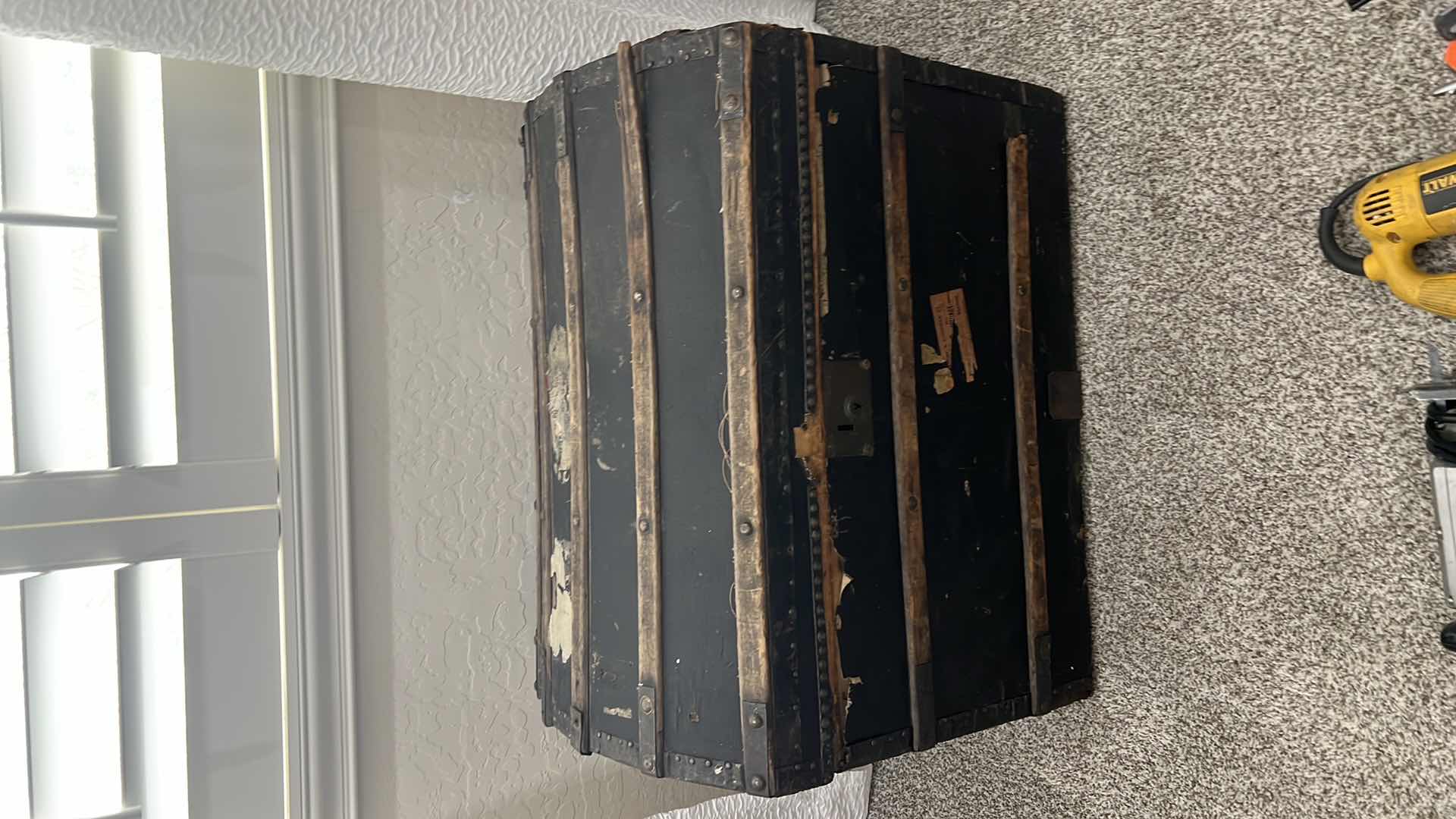 Photo 1 of VINTAGE WOODEN TRAVEL TRUNK, HOPE CHEST  36" X 28" X 28"H